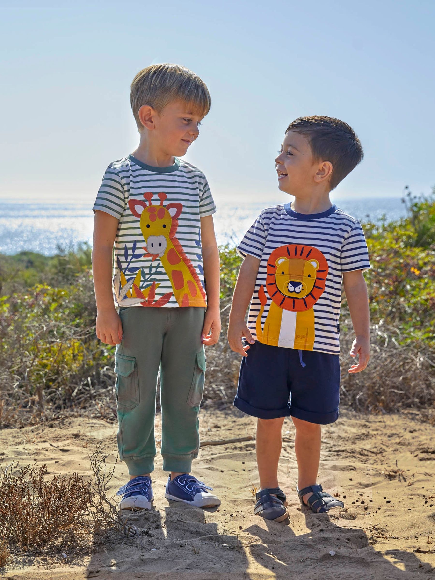 Ecru Navy Stripe Stripe Lion Appliqué T-Shirt - Image 2 of 7