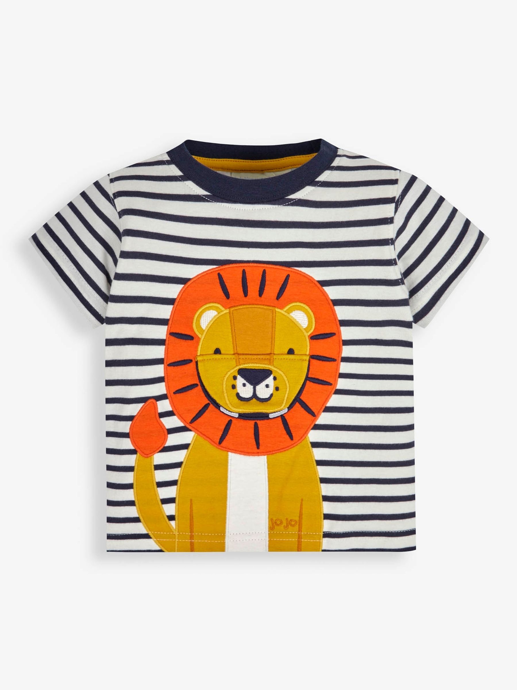 Ecru Navy Stripe Stripe Lion Appliqué T-Shirt - Image 5 of 7