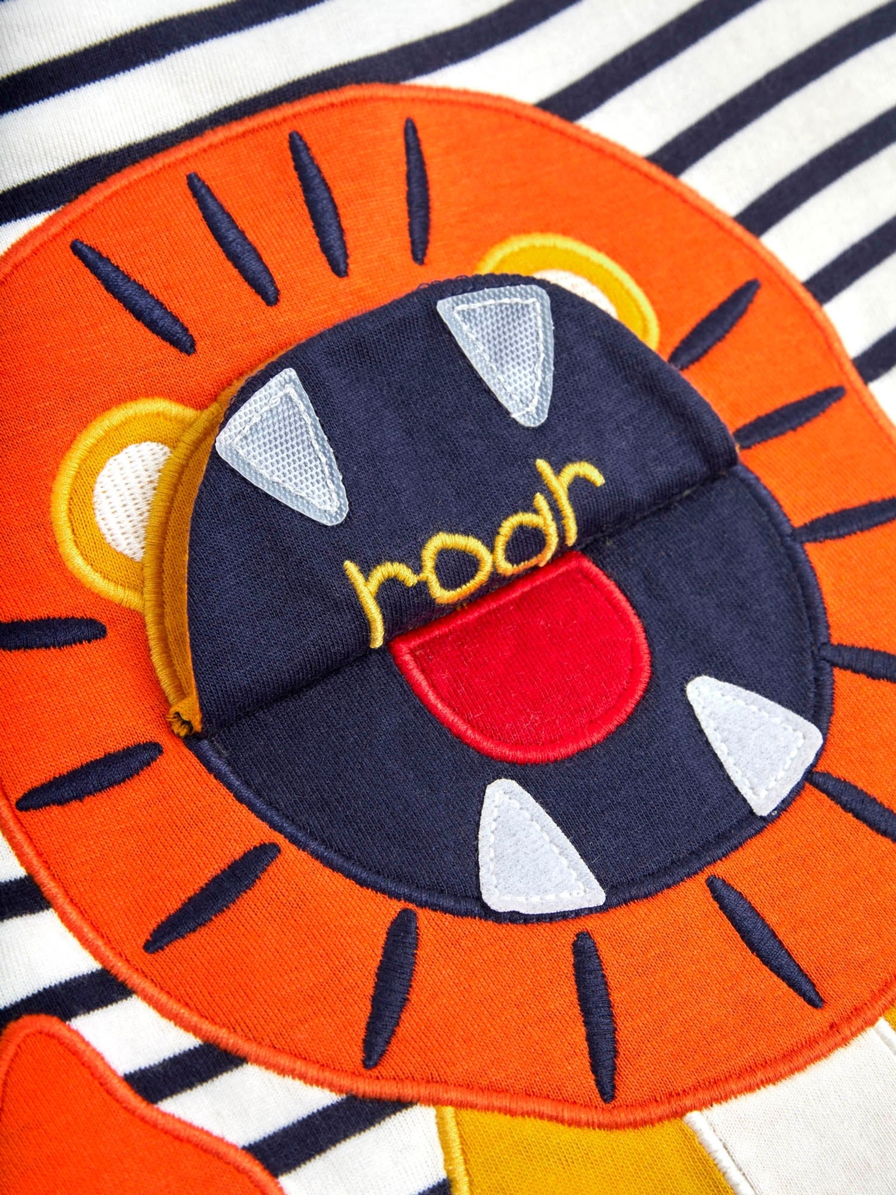Ecru Navy Stripe Stripe Lion Appliqué T-Shirt - Image 7 of 7