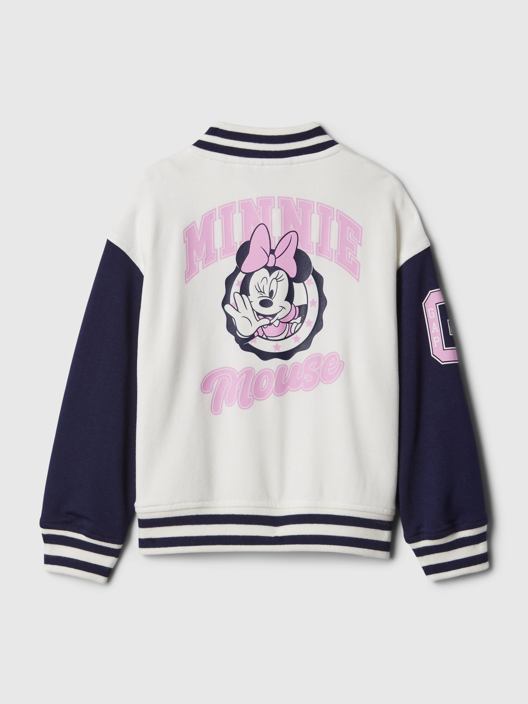 White Disney Minnie Mouse Varsity Jacket (Newborn-5yrs) - Image 2 of 2 White Disney Minnie Mouse Varsity Jacket (Newborn-5yrs) - Image 2 of 2