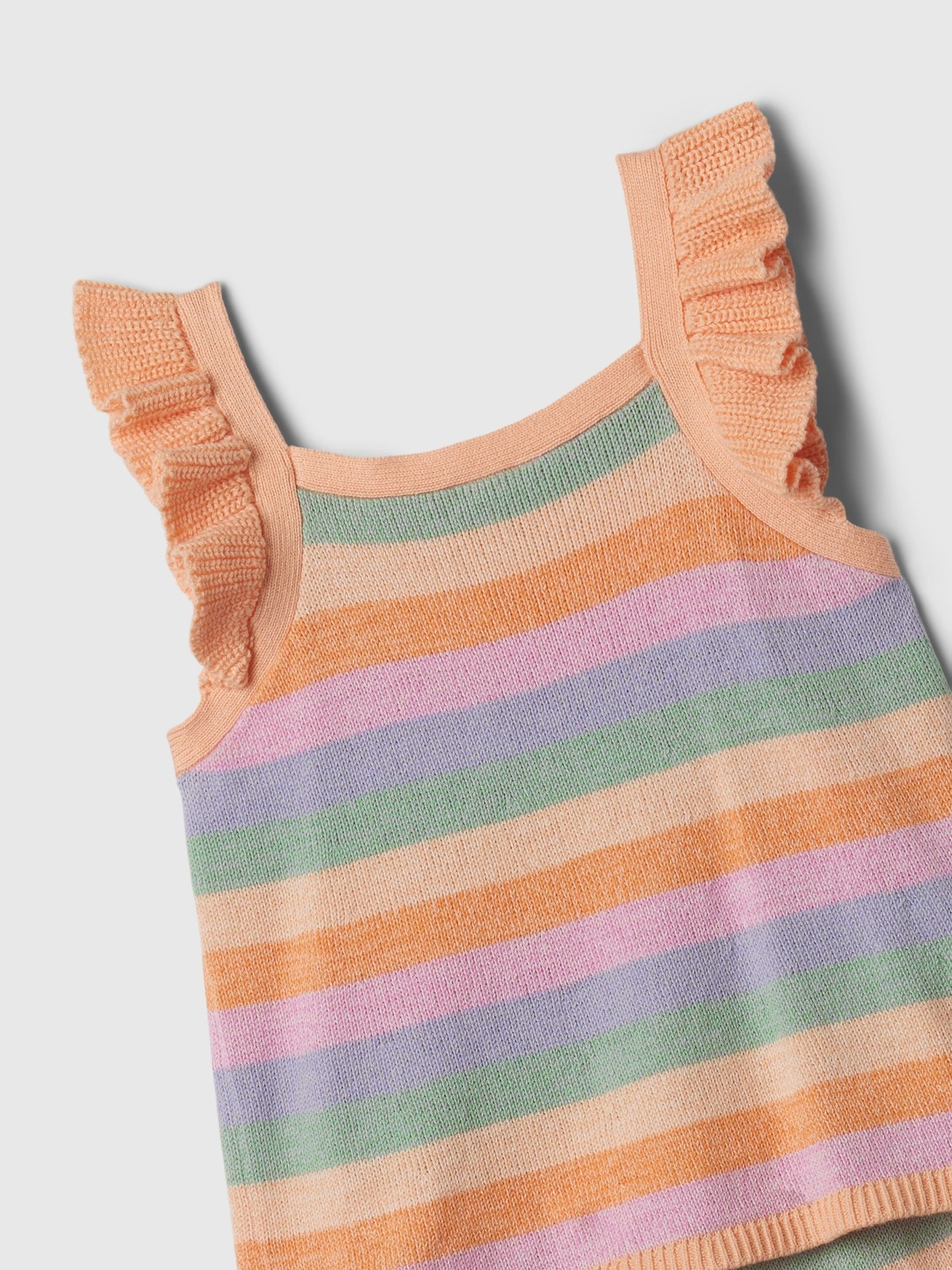 Orange Stripe Crochet Outfit Set (Newborn-5yrs) - Image 3 of 4