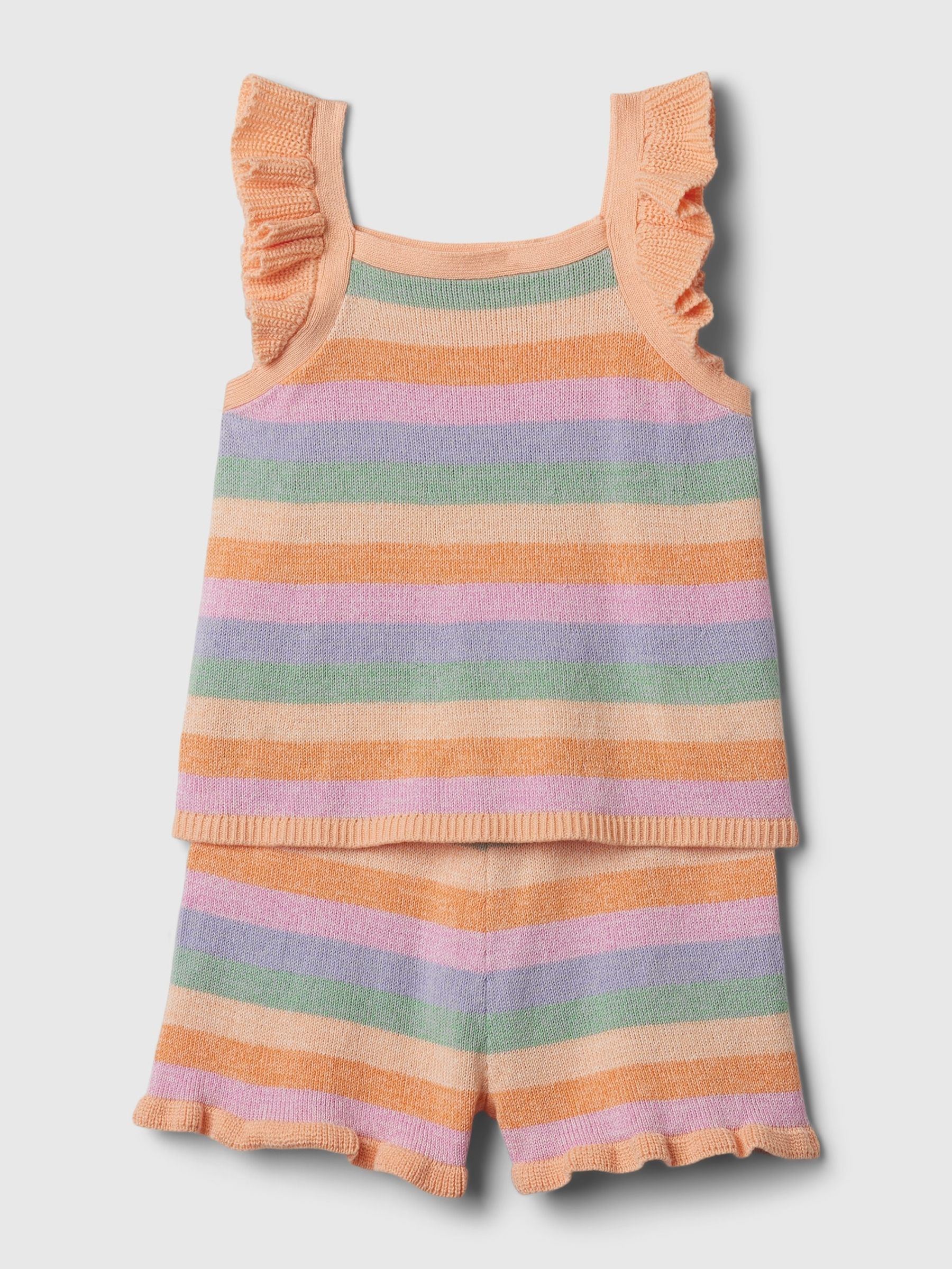 Orange Stripe Crochet Outfit Set (Newborn-5yrs) - Image 4 of 4