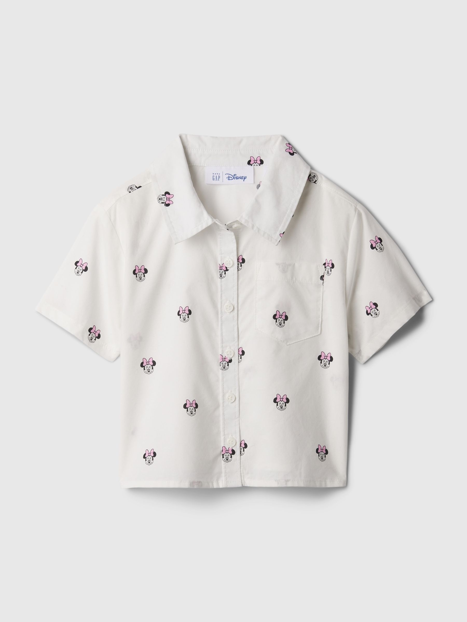White Disney Minnie Mouse Print Short Sleeve Shirt (Newborn-5yrs) - Image 1 of 3