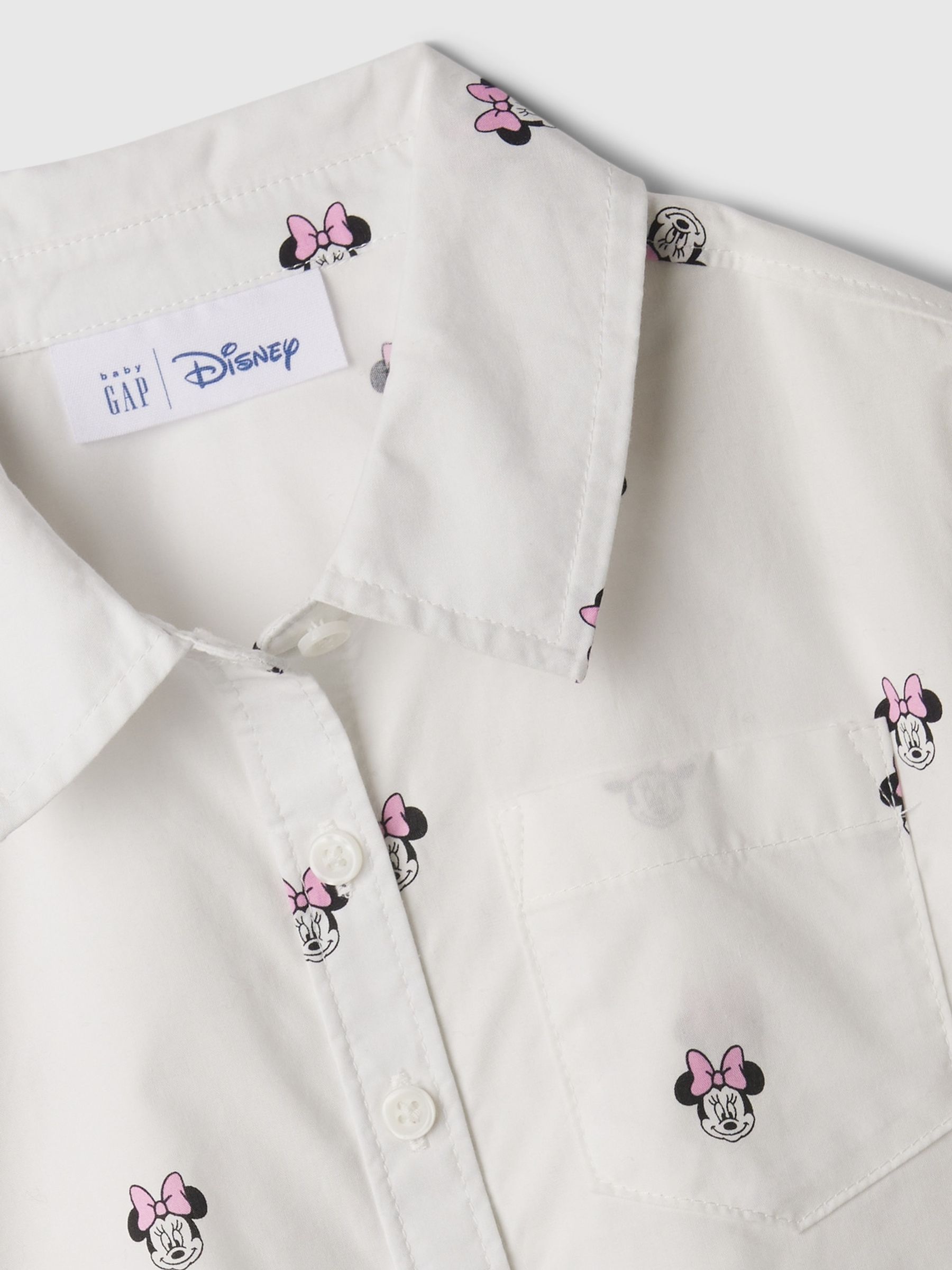 White Disney Minnie Mouse Print Short Sleeve Shirt (Newborn-5yrs) - Image 3 of 3