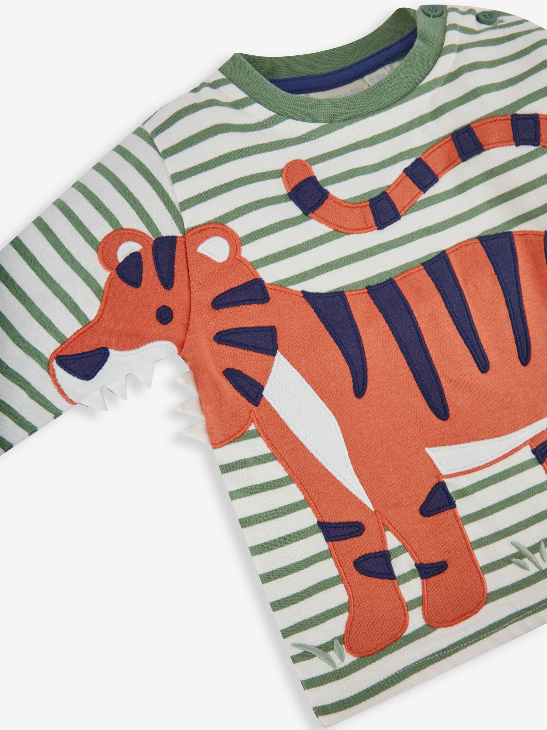 Tiger Appliqué Top in Khaki - Image 2 of 2