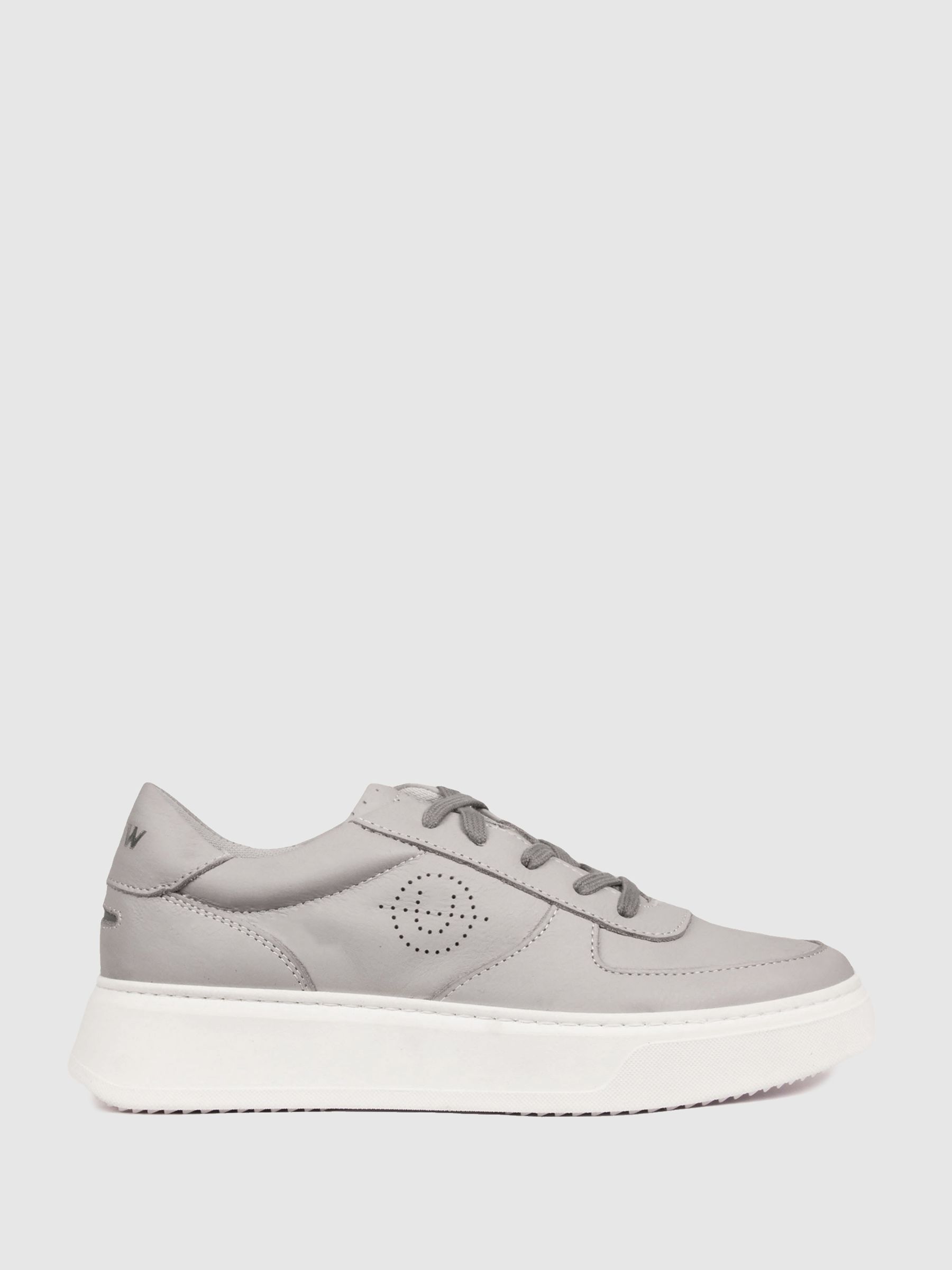 Unseen Footwear Leather Marais Trainers in Grey/White - Image 1 of 5