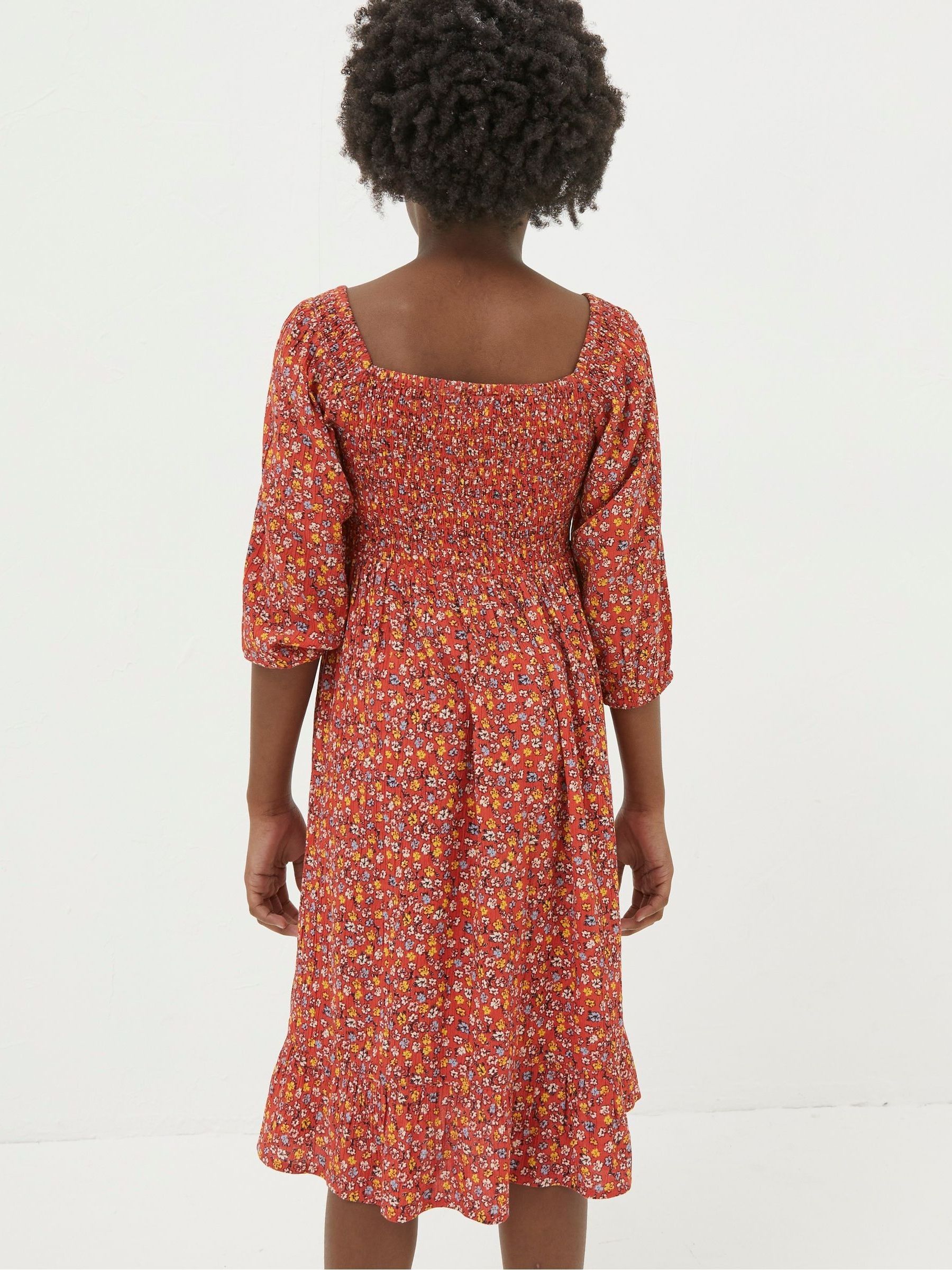 Adele Red Floral Printed Dress - Image 2 of 4