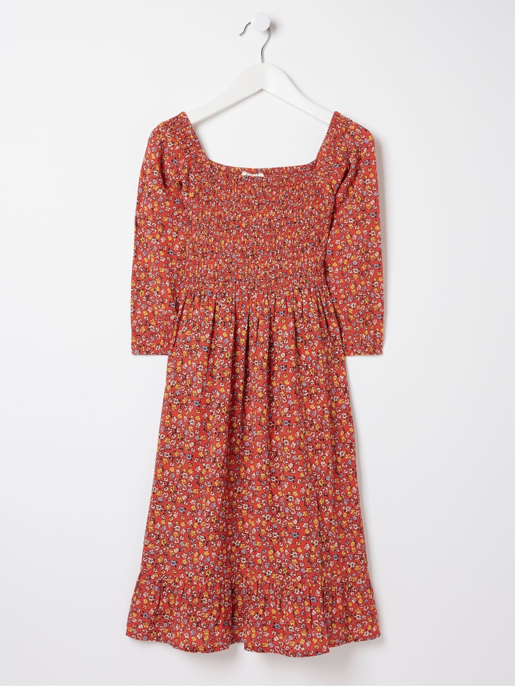 Adele Red Floral Printed Dress - Image 4 of 4
