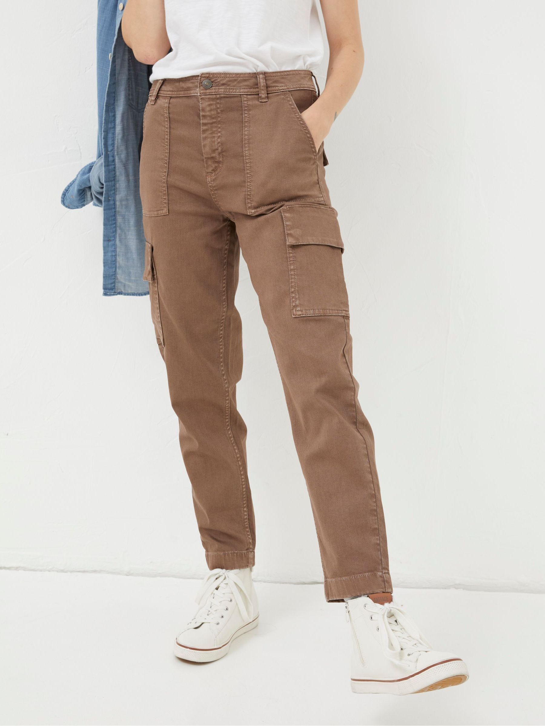 Brown Cargo Chino Trousers - Image 1 of 6