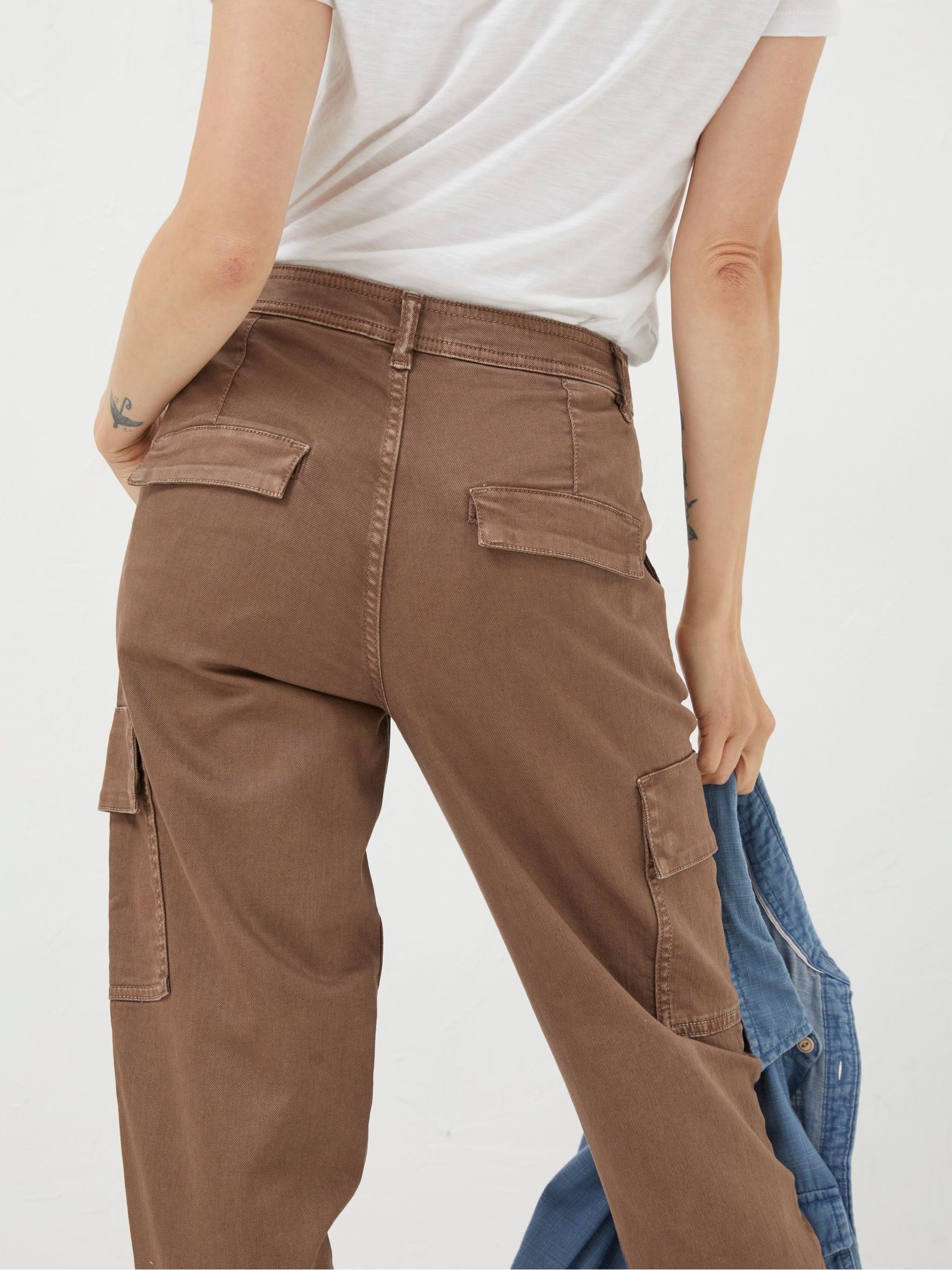 Brown Cargo Chino Trousers - Image 3 of 6