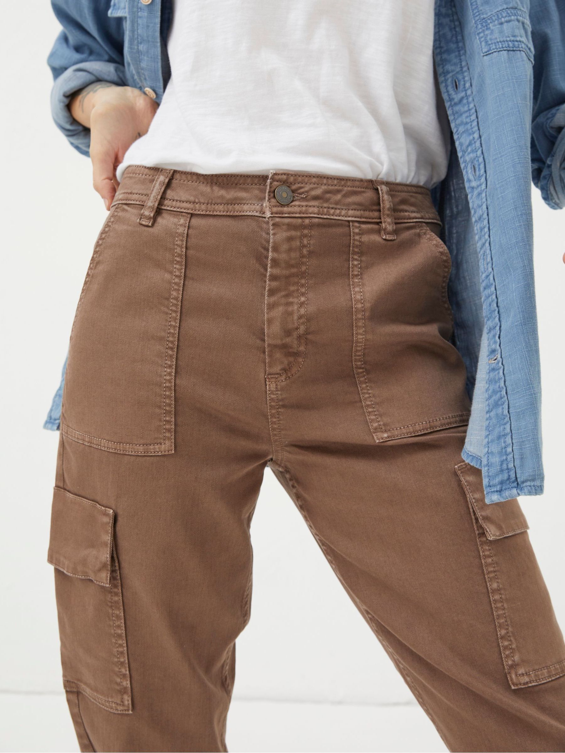 Brown Cargo Chino Trousers - Image 4 of 6