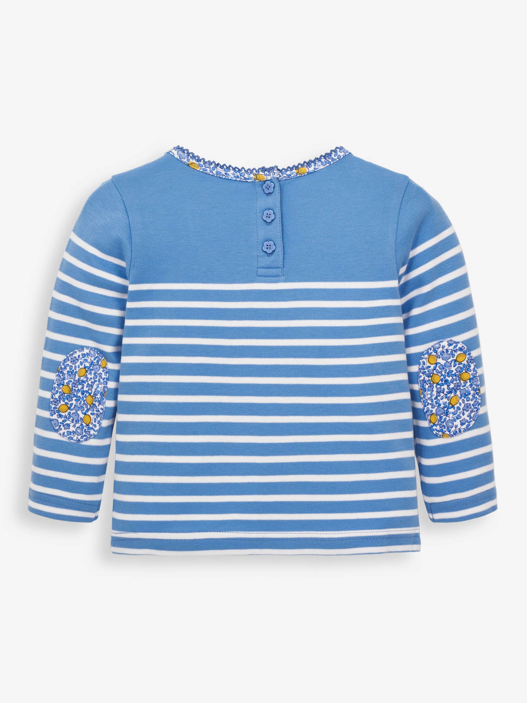 Blue Girls Cat Pocket Breton Top - Image 2 of 3