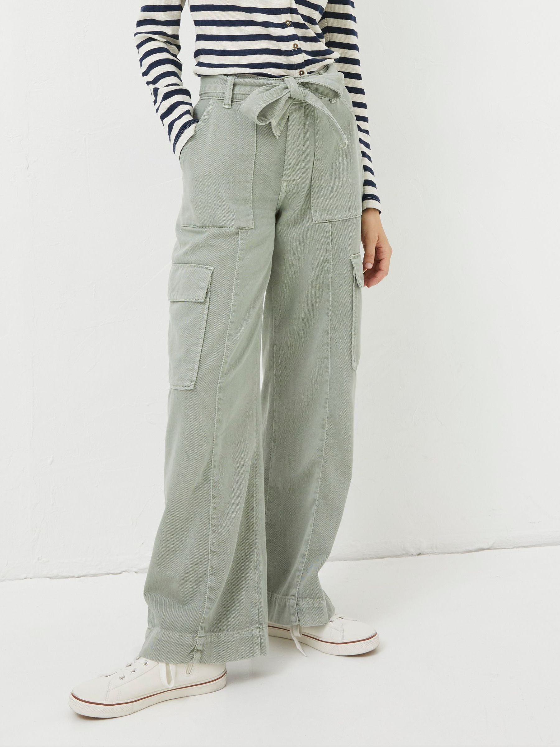 Green Belted Cargo Trousers - Image 3 of 5