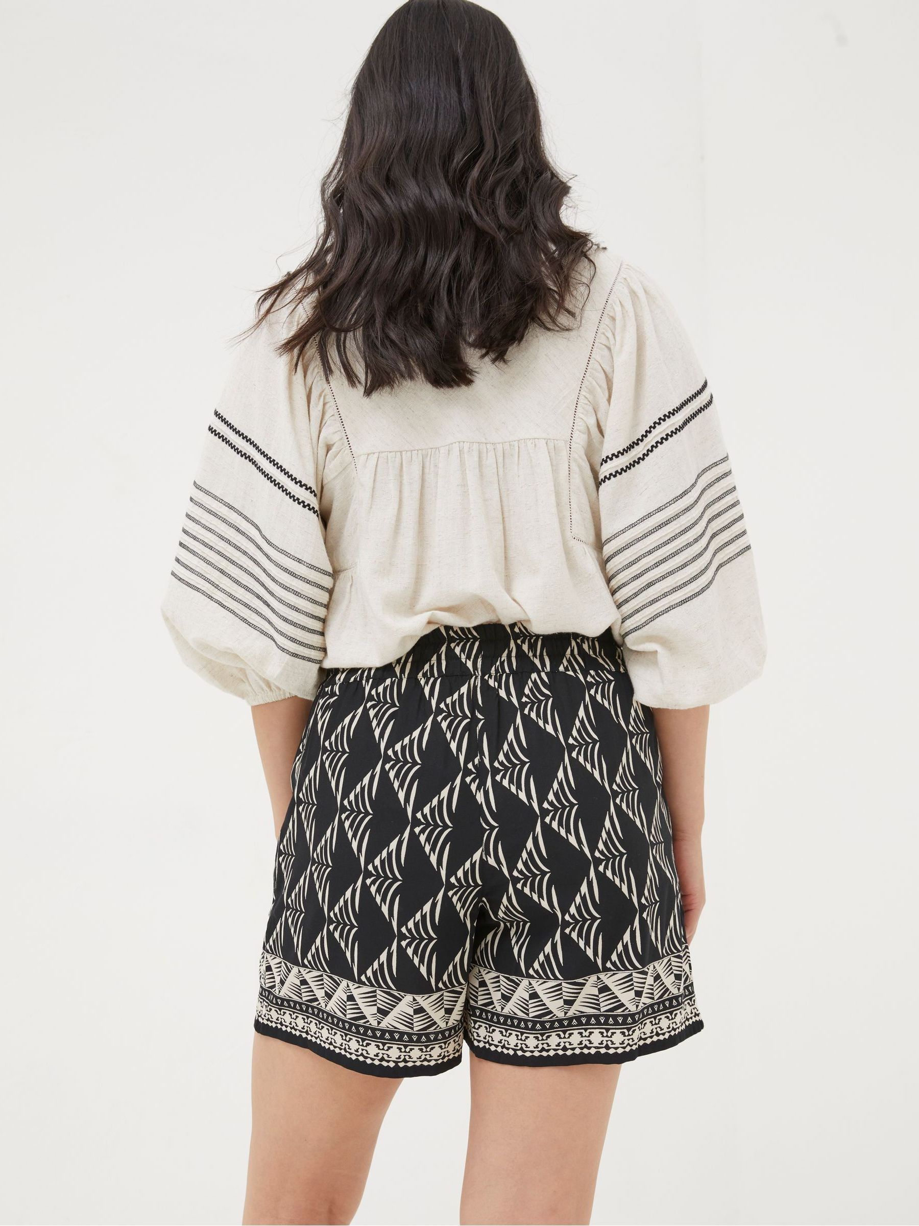 Black Mono Geo Flippy Shorts - Image 2 of 5
