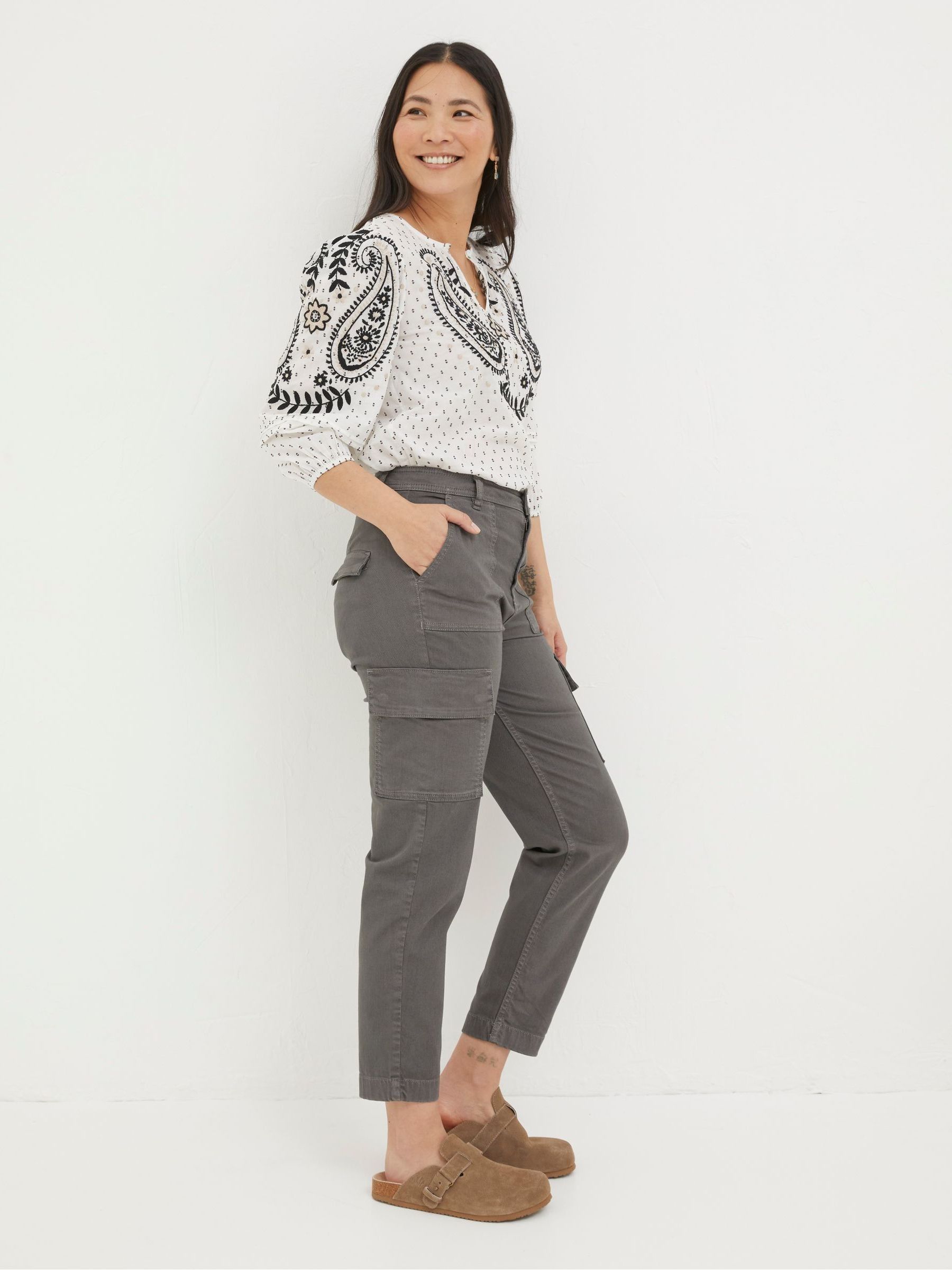 Grey Cargo Chino Trousers - Image 3 of 5