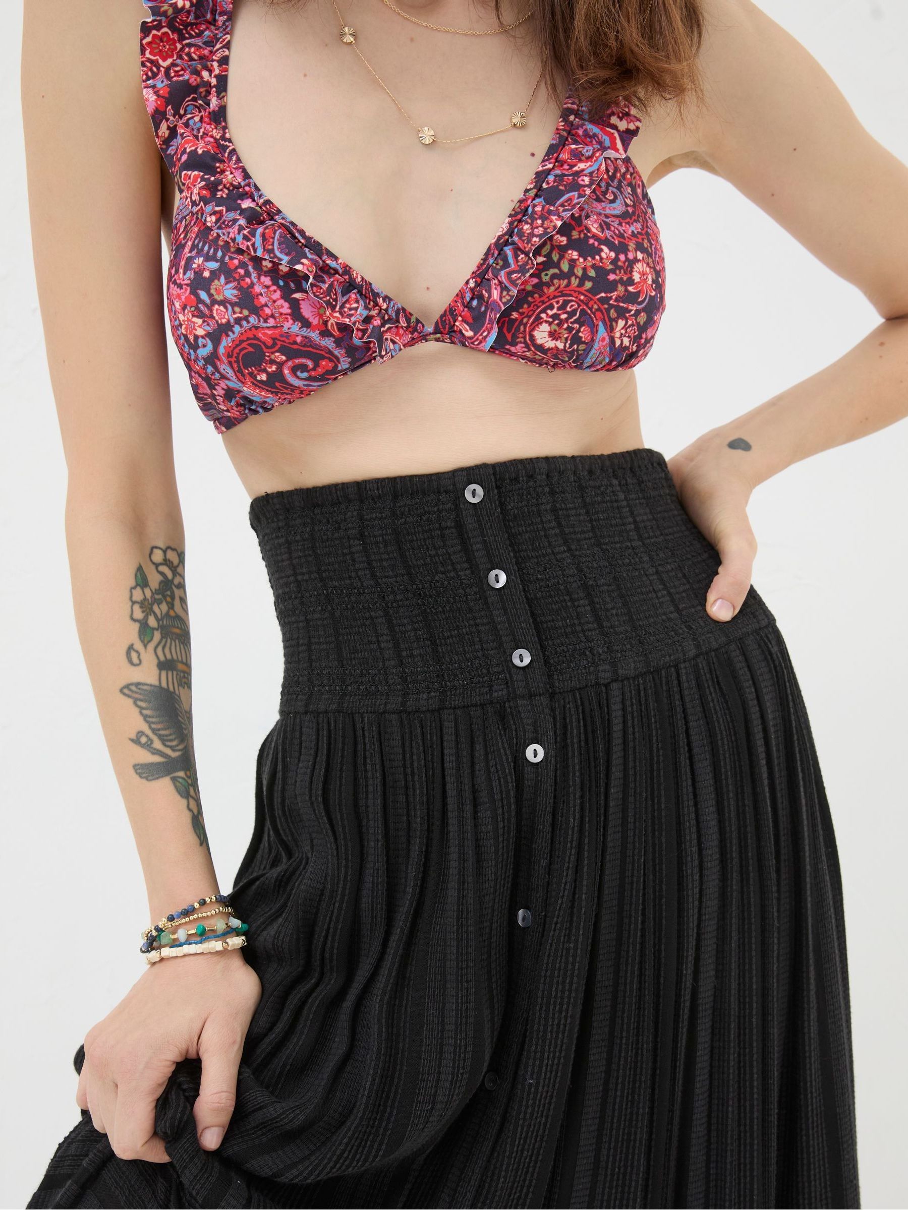 Rhea Black Beach Maxi Skirt - Image 3 of 5
