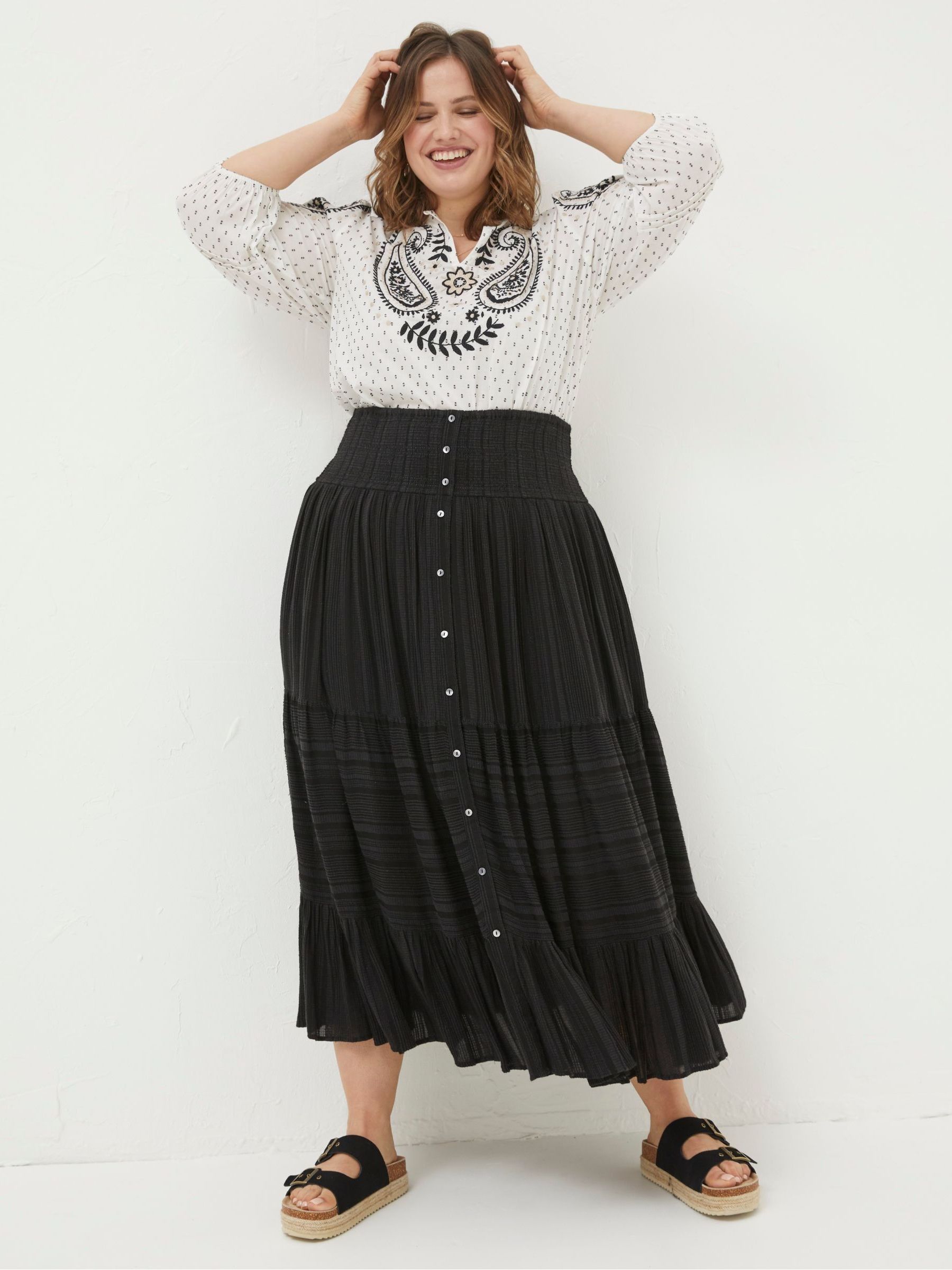 Rhea Black Beach Maxi Skirt - Image 4 of 5