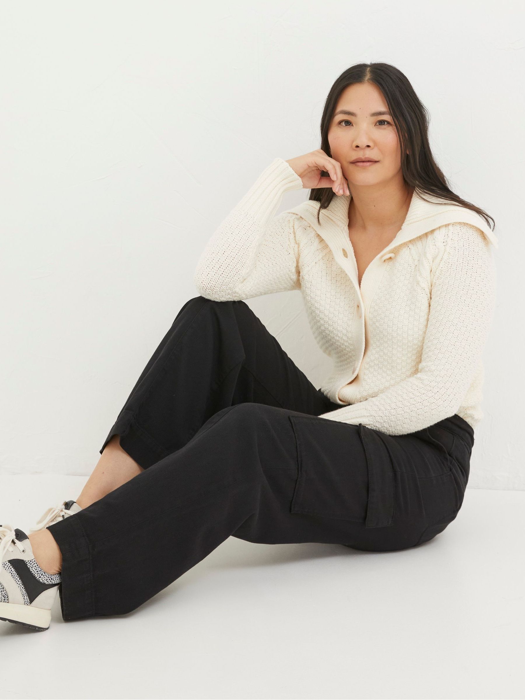 Black Bodi Belted Cargo Trousers - Image 3 of 5