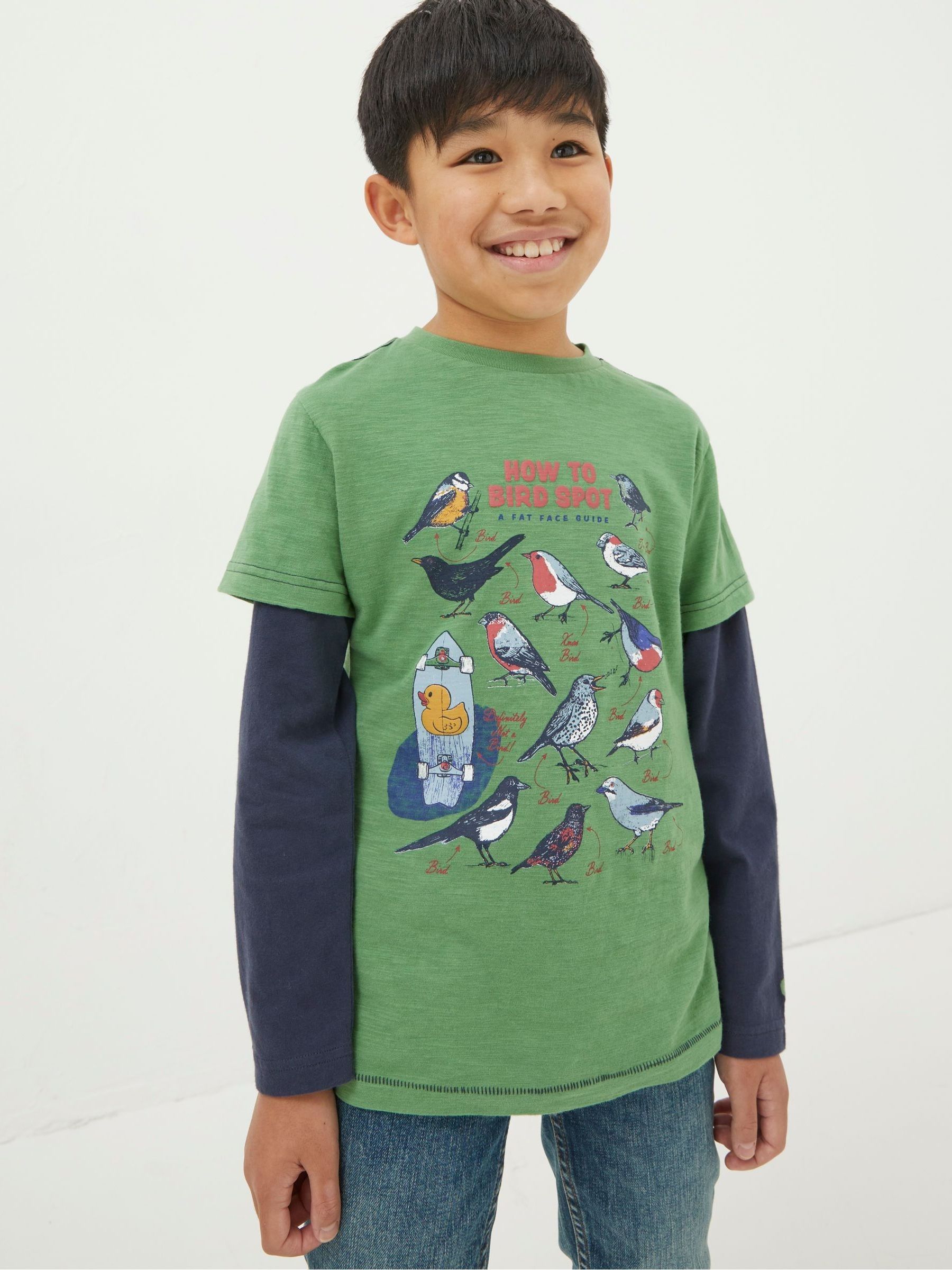 Green Bird Spotting Jersey T-Shirt - Image 1 of 4