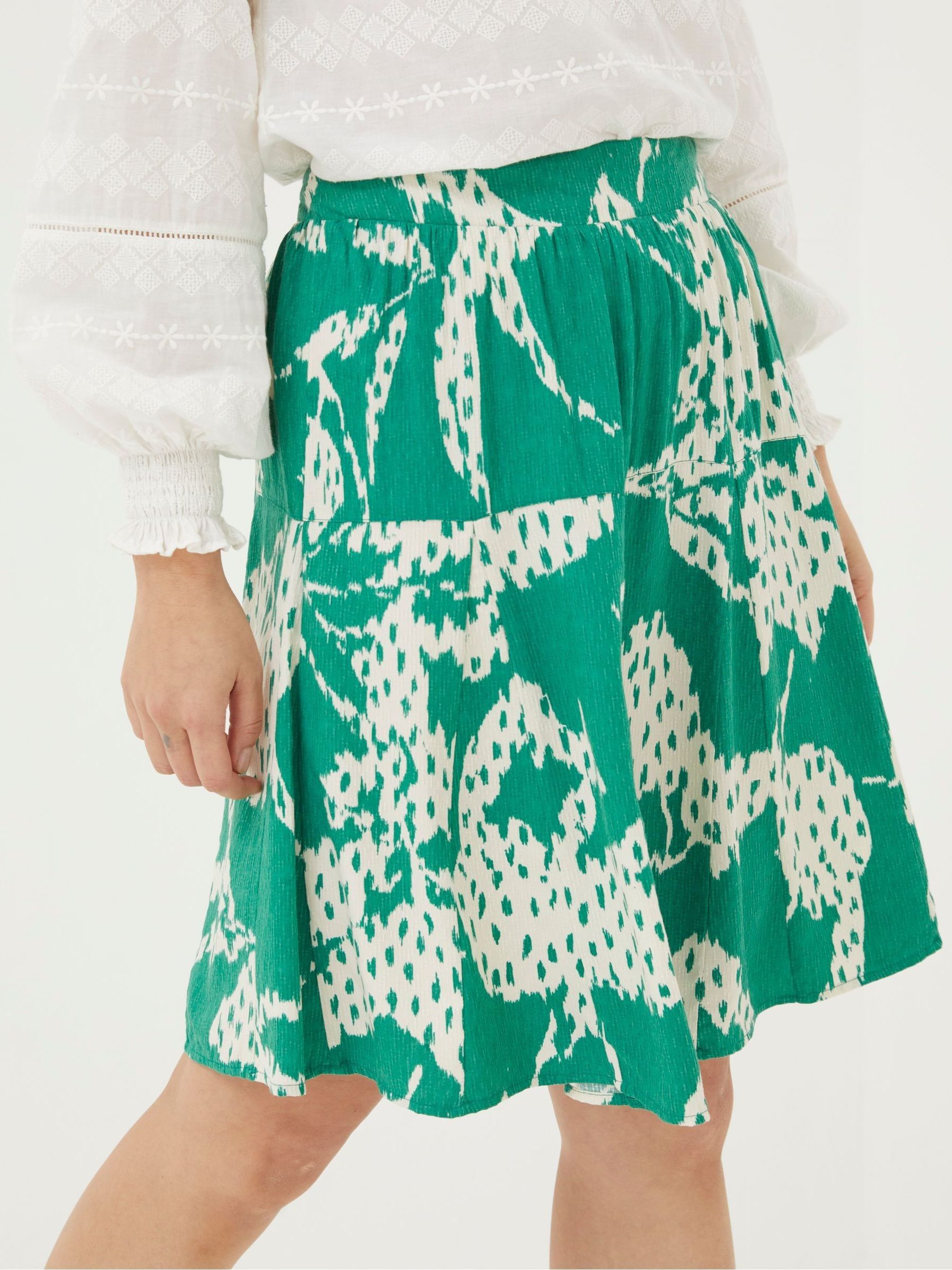 Green Textured Leaves Skirt - Image 2 of 5