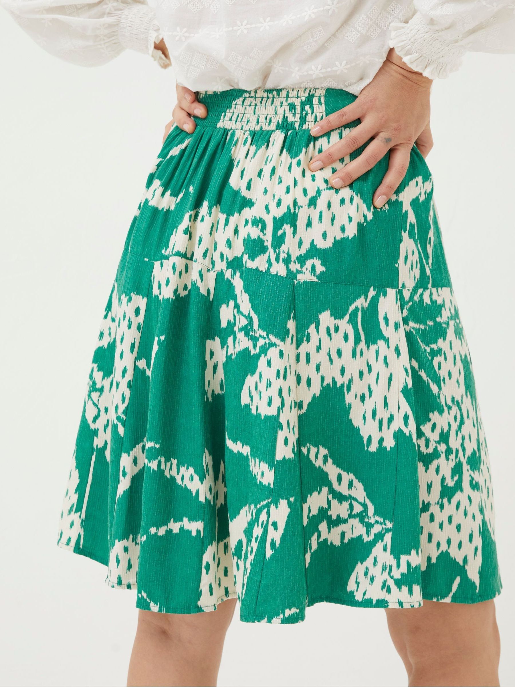 Green Textured Leaves Skirt - Image 3 of 5