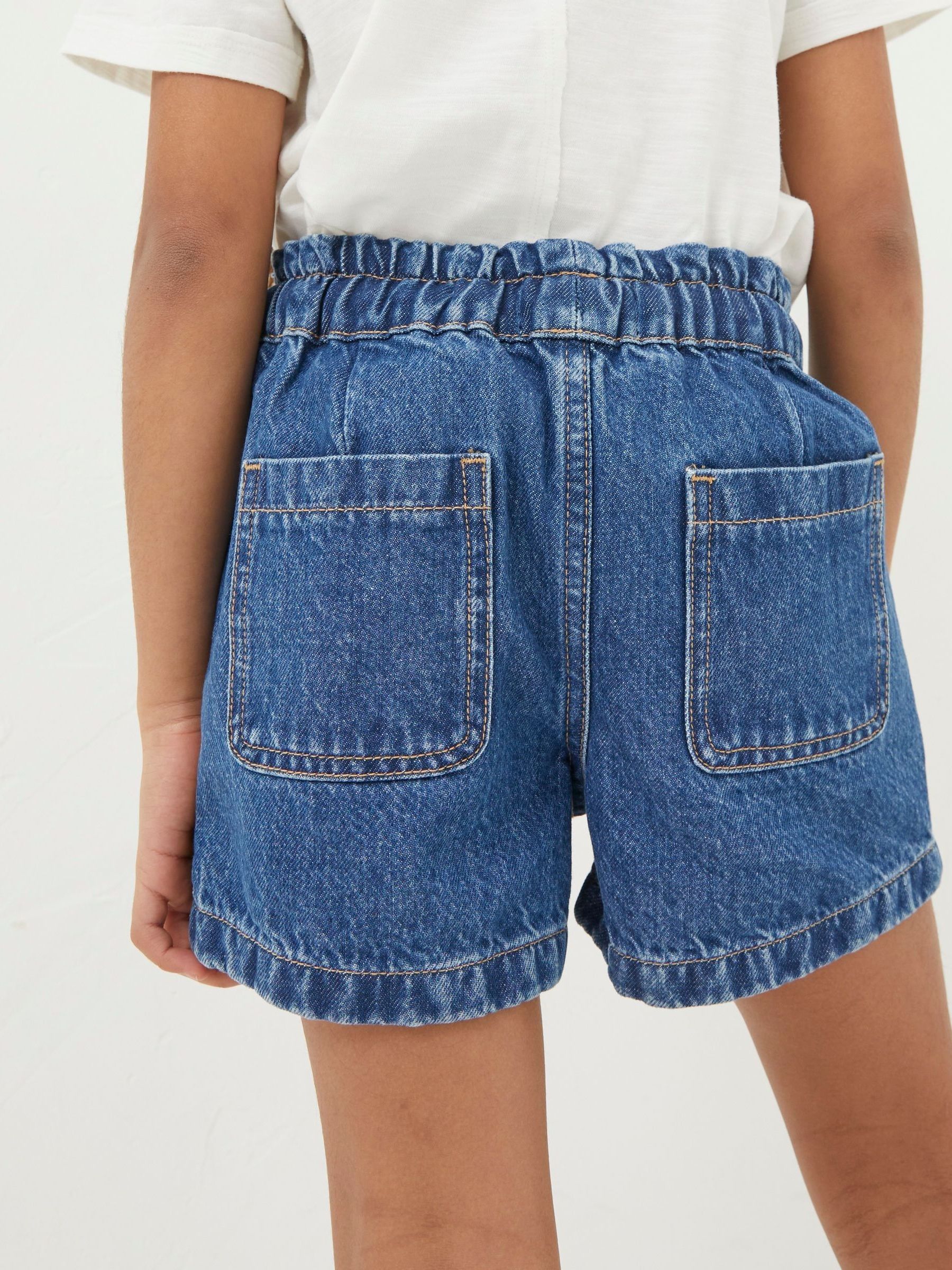 Blue Paperbag Denim Shorts - Image 2 of 4