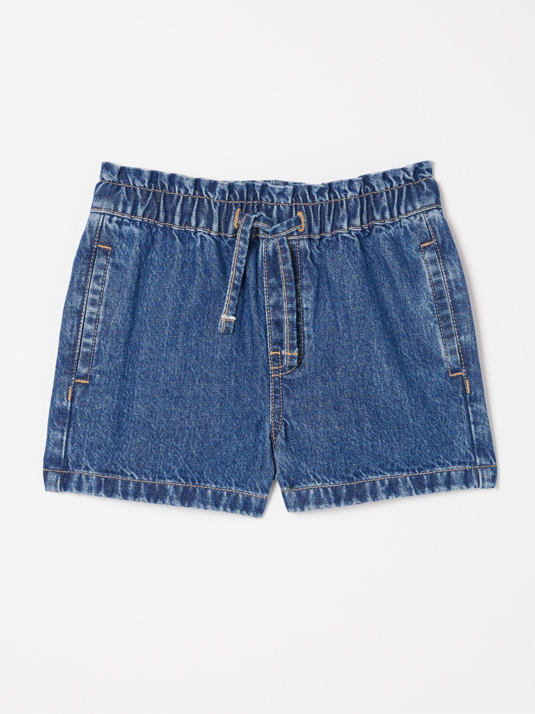 Blue Paperbag Denim Shorts - Image 4 of 4