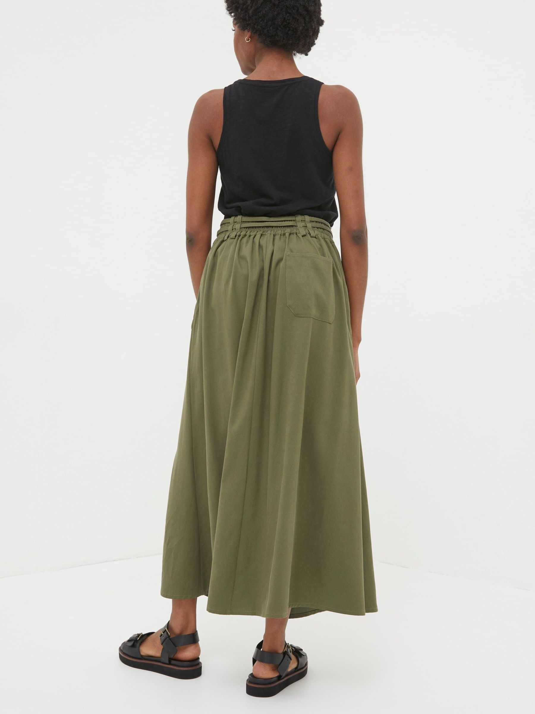 Melanie Green Utility Midi Skirt - Image 2 of 6