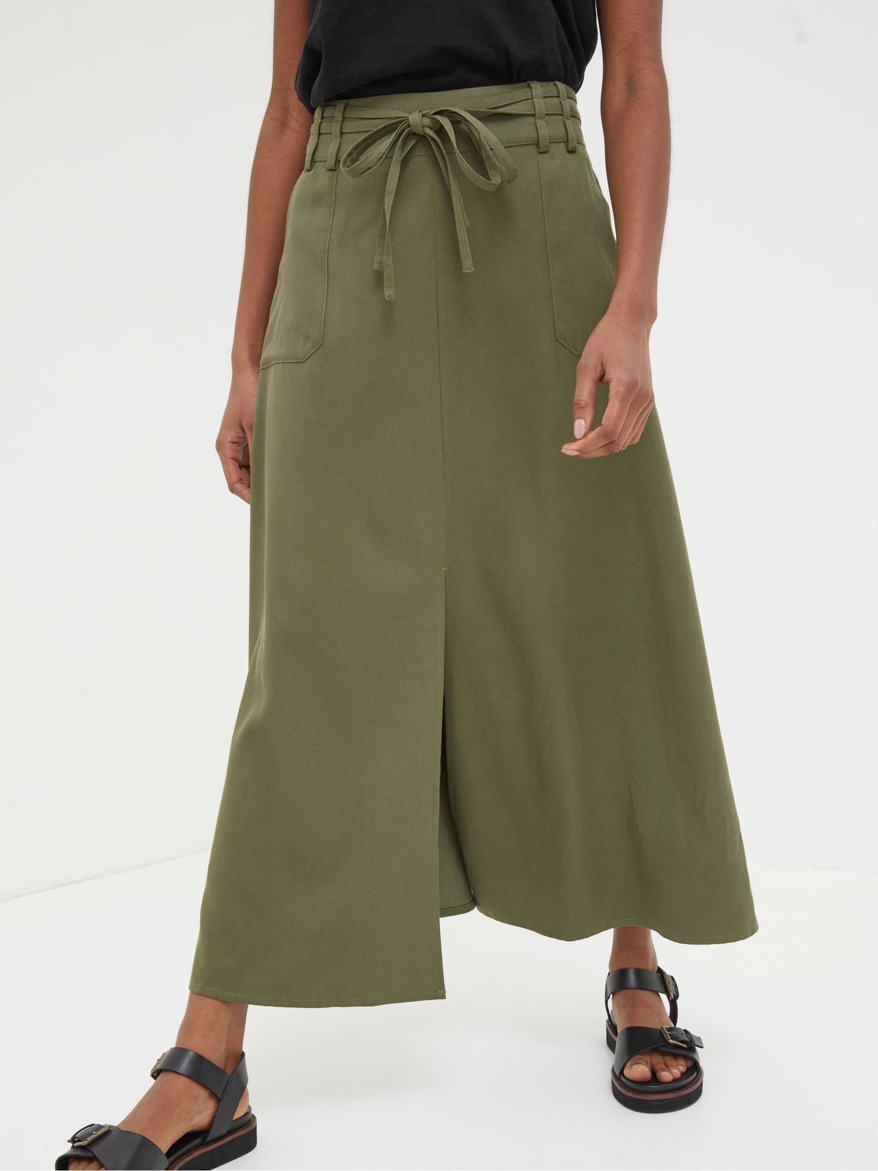Melanie Green Utility Midi Skirt - Image 3 of 6