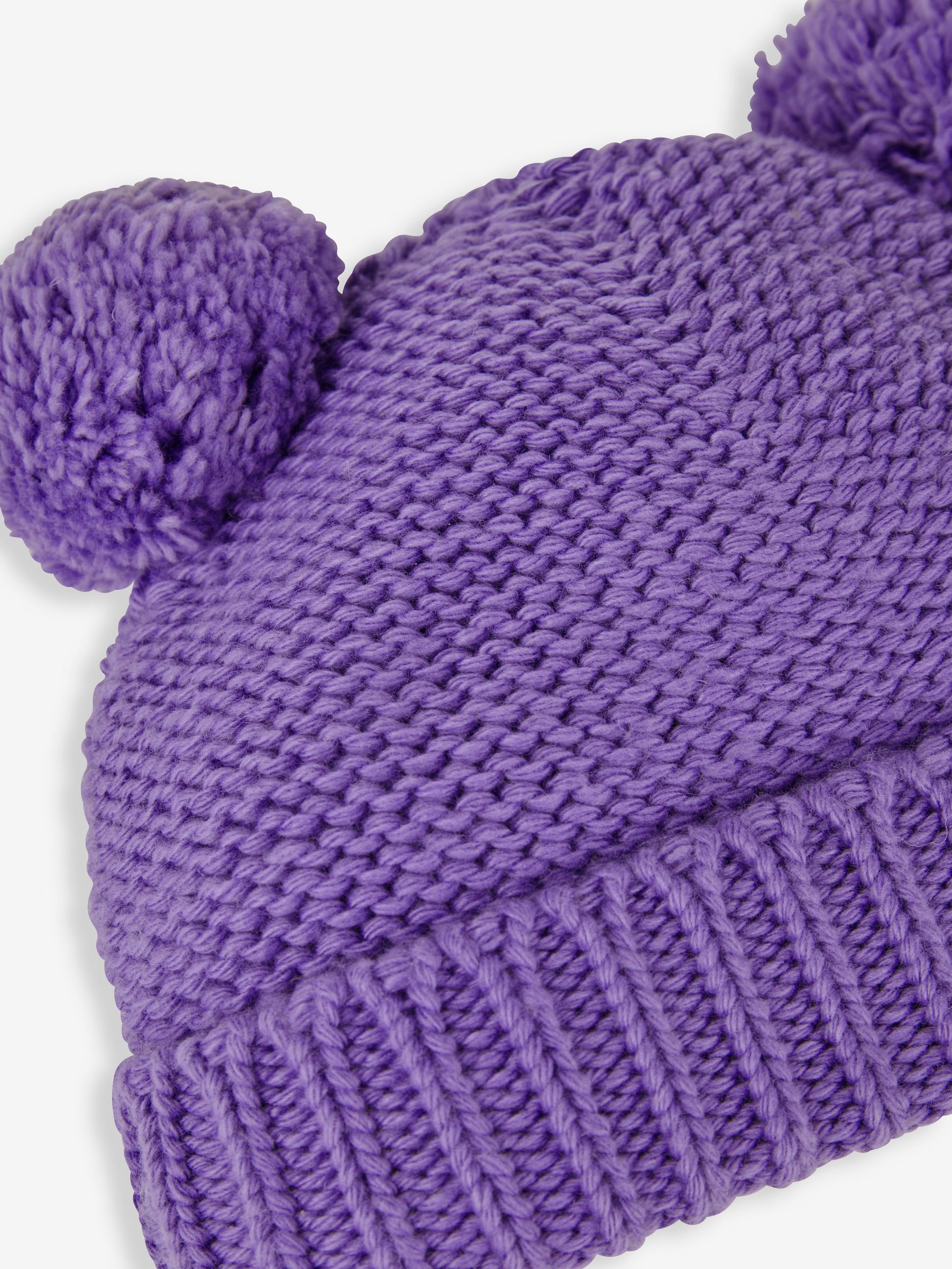 Lilac Purple Cosy Pom Pom Hat - Image 2 of 2