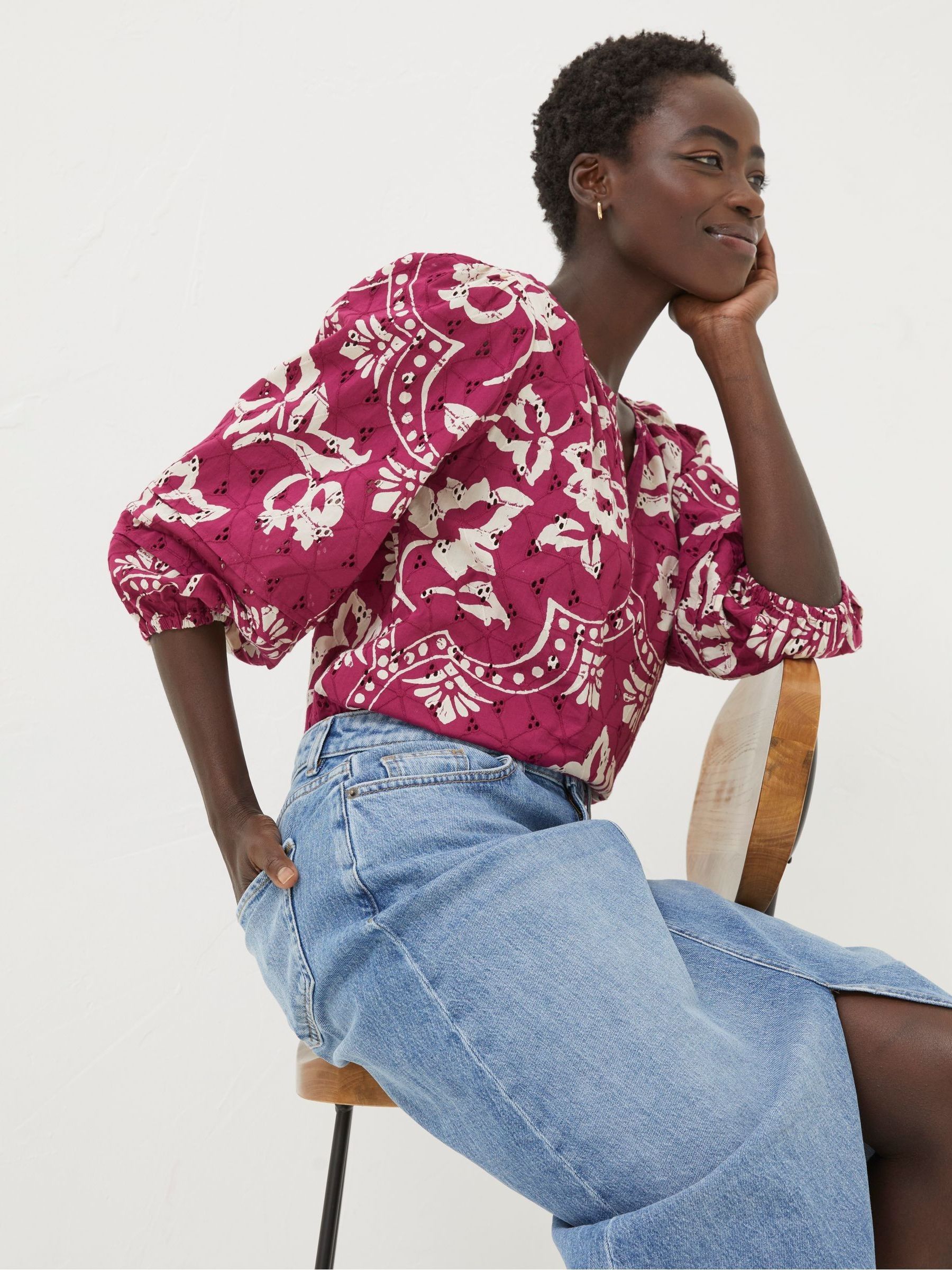 Purple Broderie Floral Blouse - Image 3 of 5