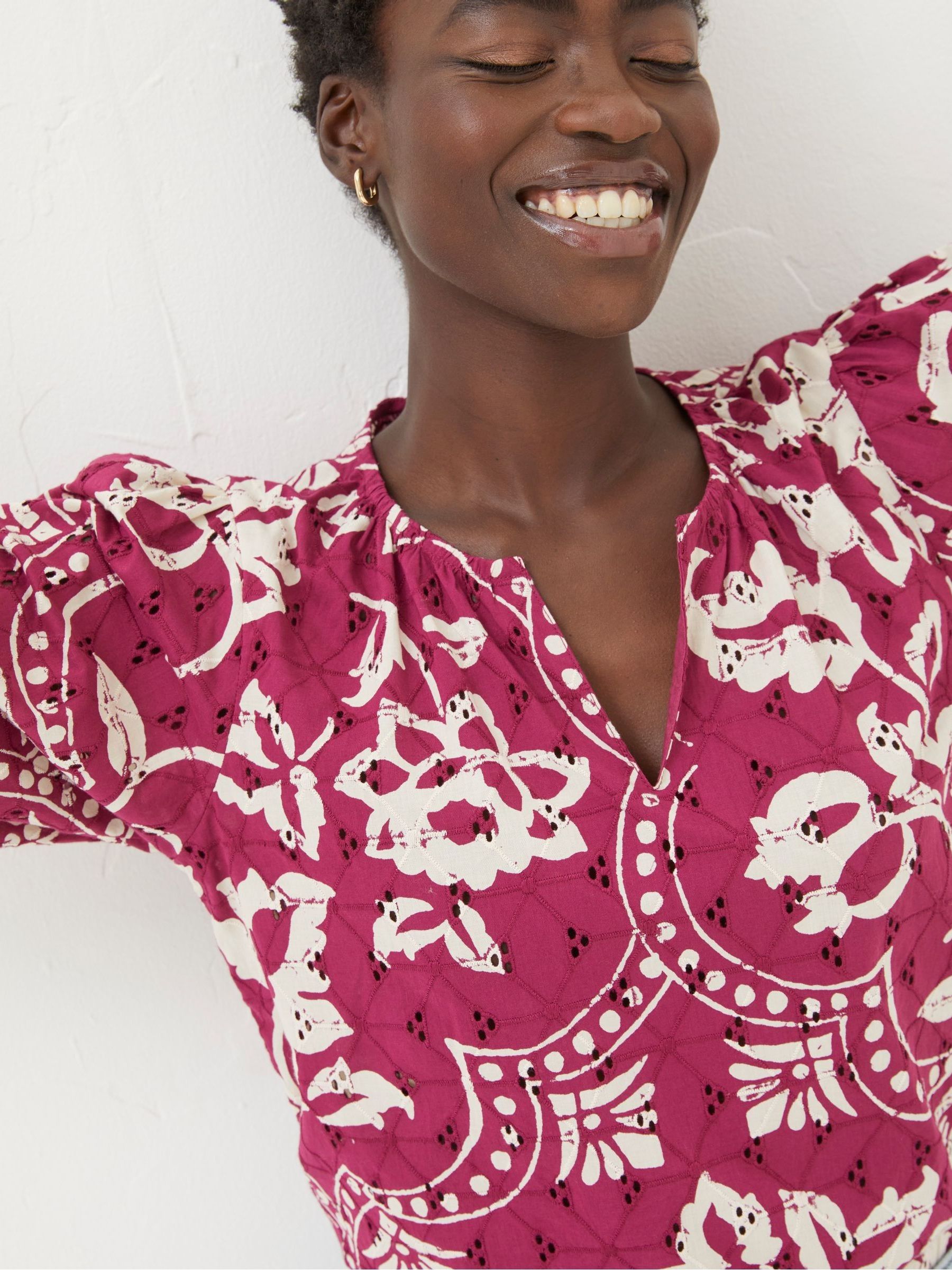 Purple Broderie Floral Blouse - Image 4 of 5