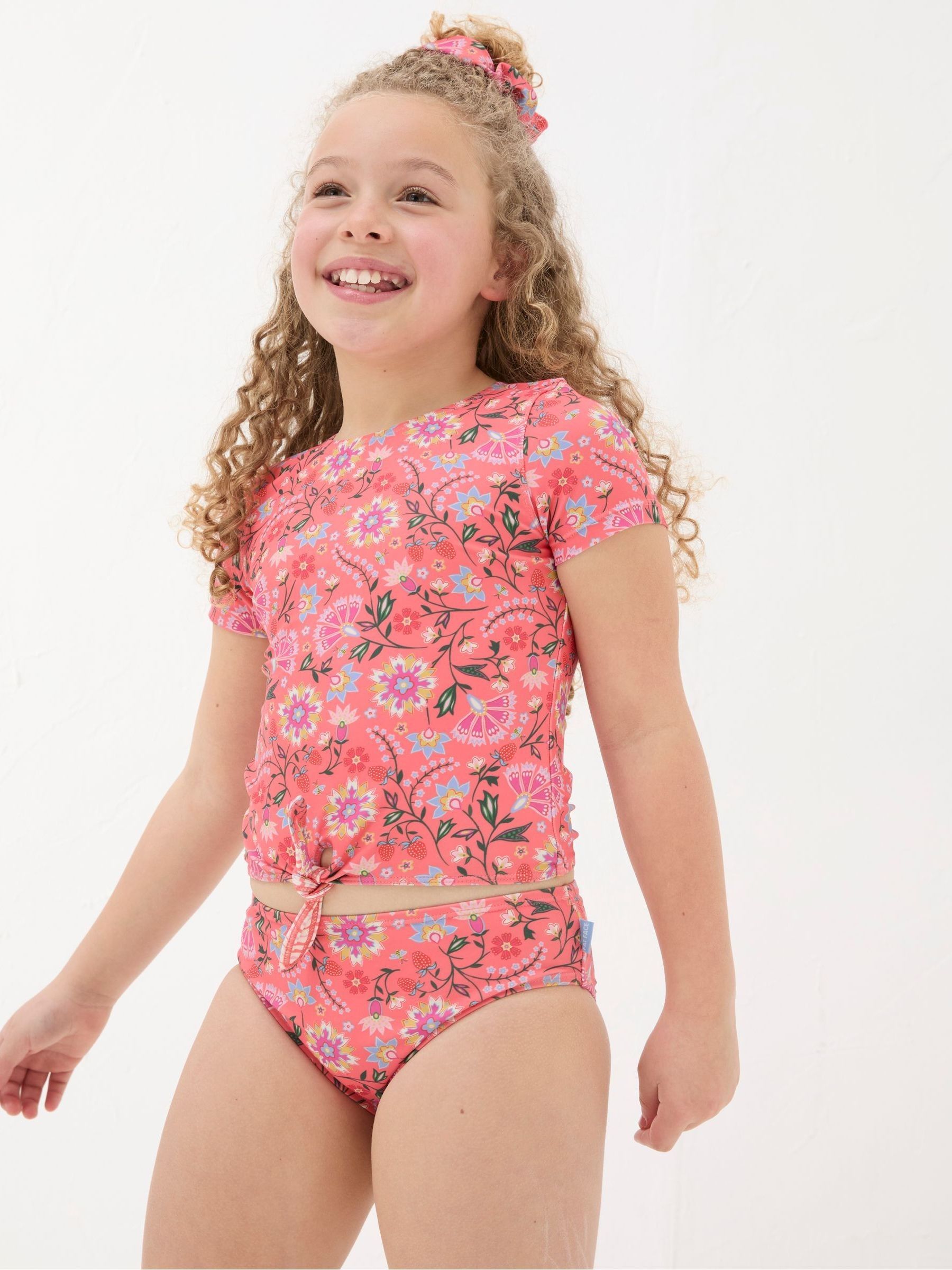 Orange Summer Floral Tankini Set - Image 1 of 5