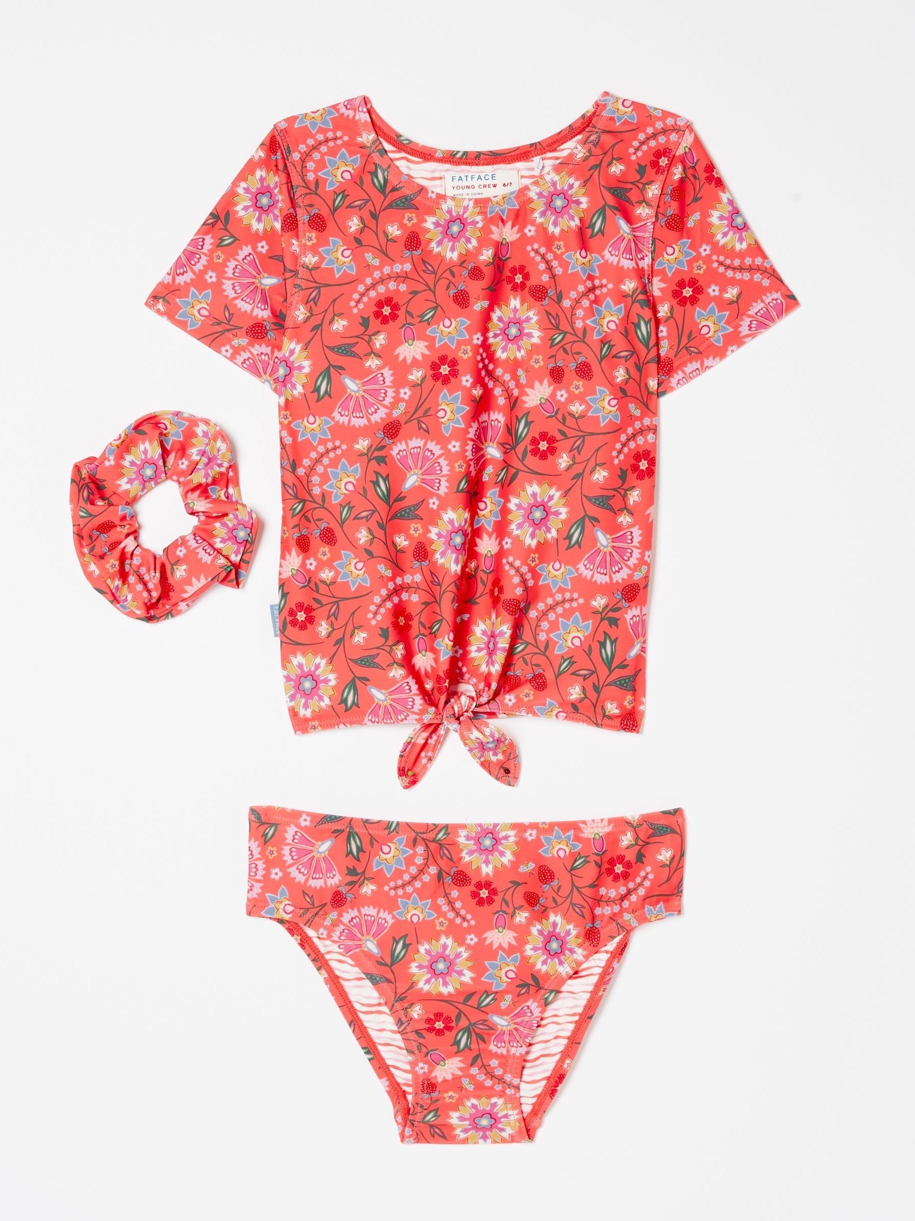 Orange Summer Floral Tankini Set - Image 5 of 5