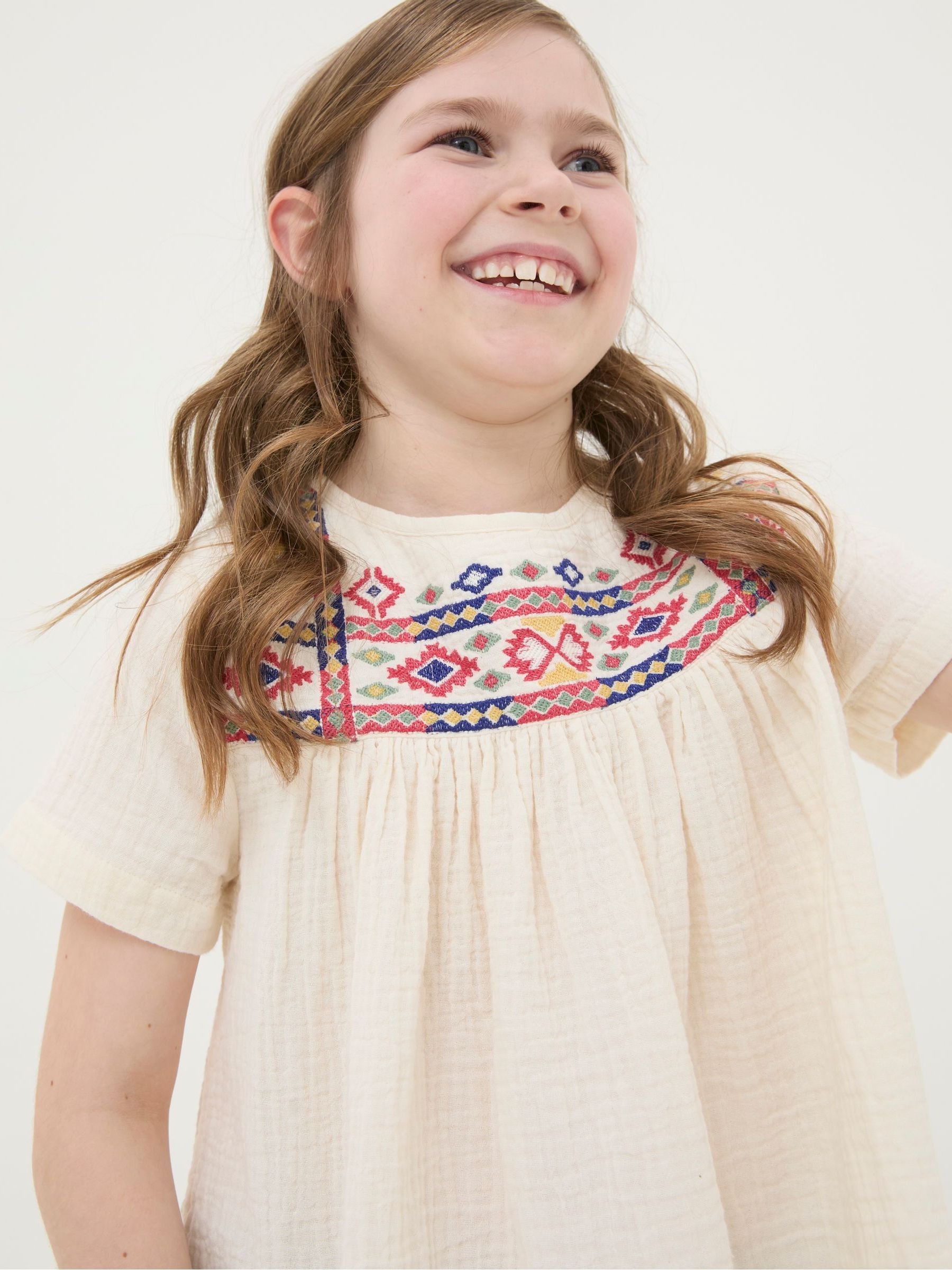 Cream Aztec Embroidered Top - Image 1 of 4