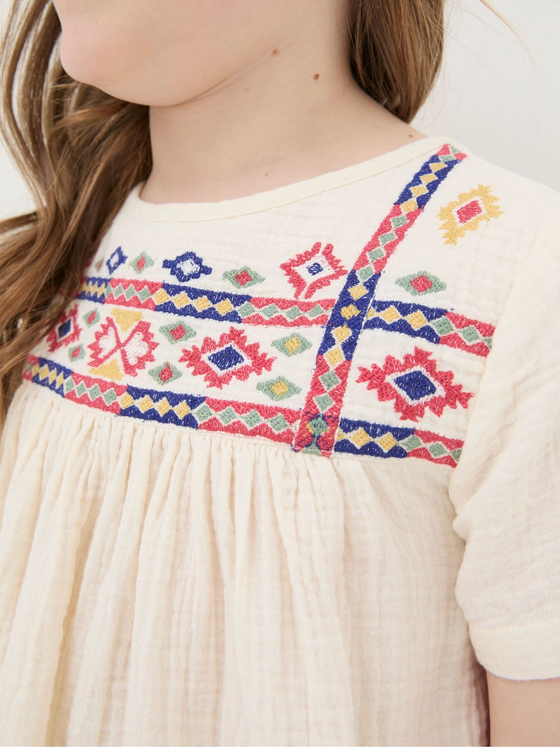 Cream Aztec Embroidered Top - Image 3 of 4
