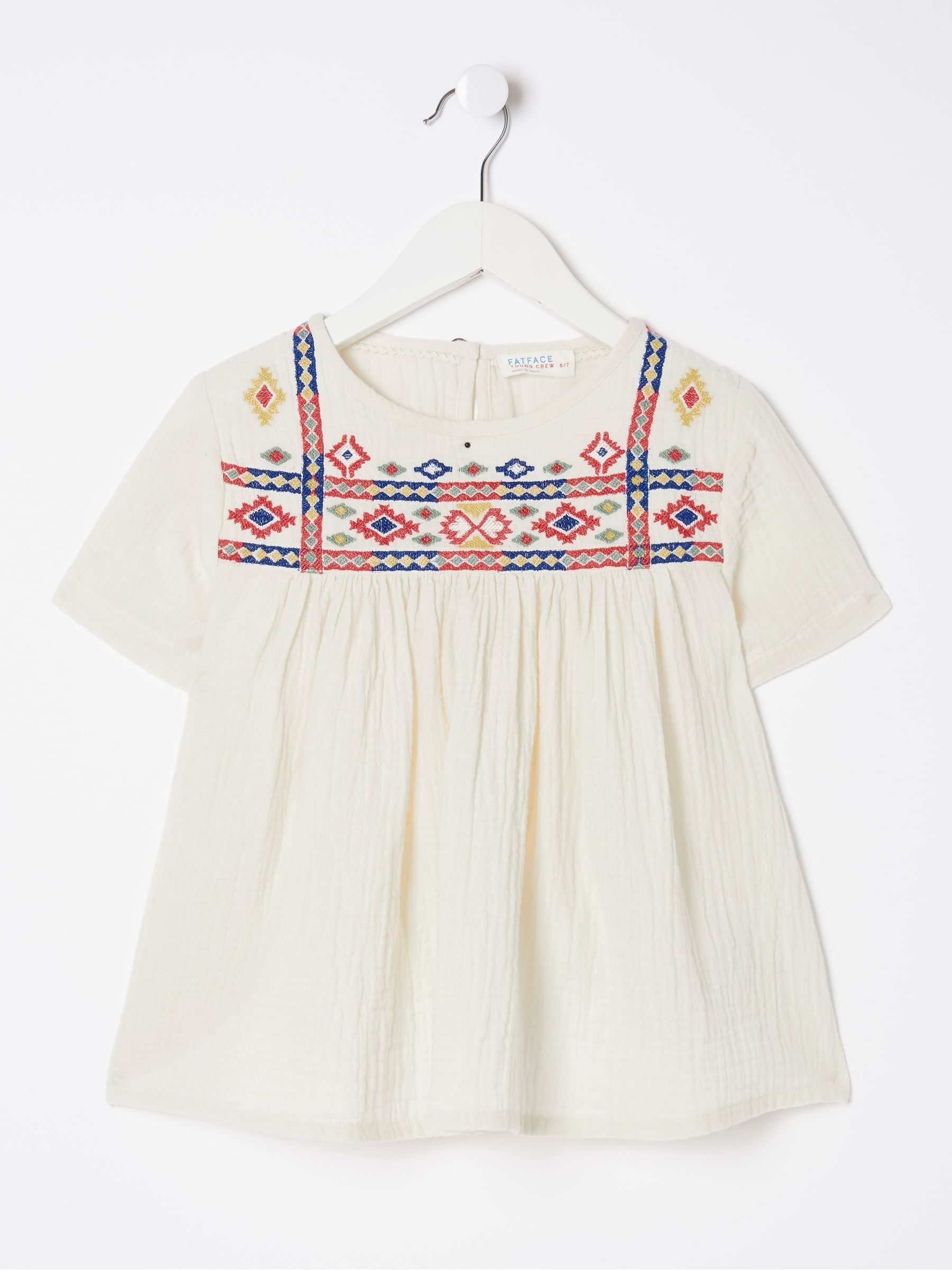 Cream Aztec Embroidered Top - Image 4 of 4