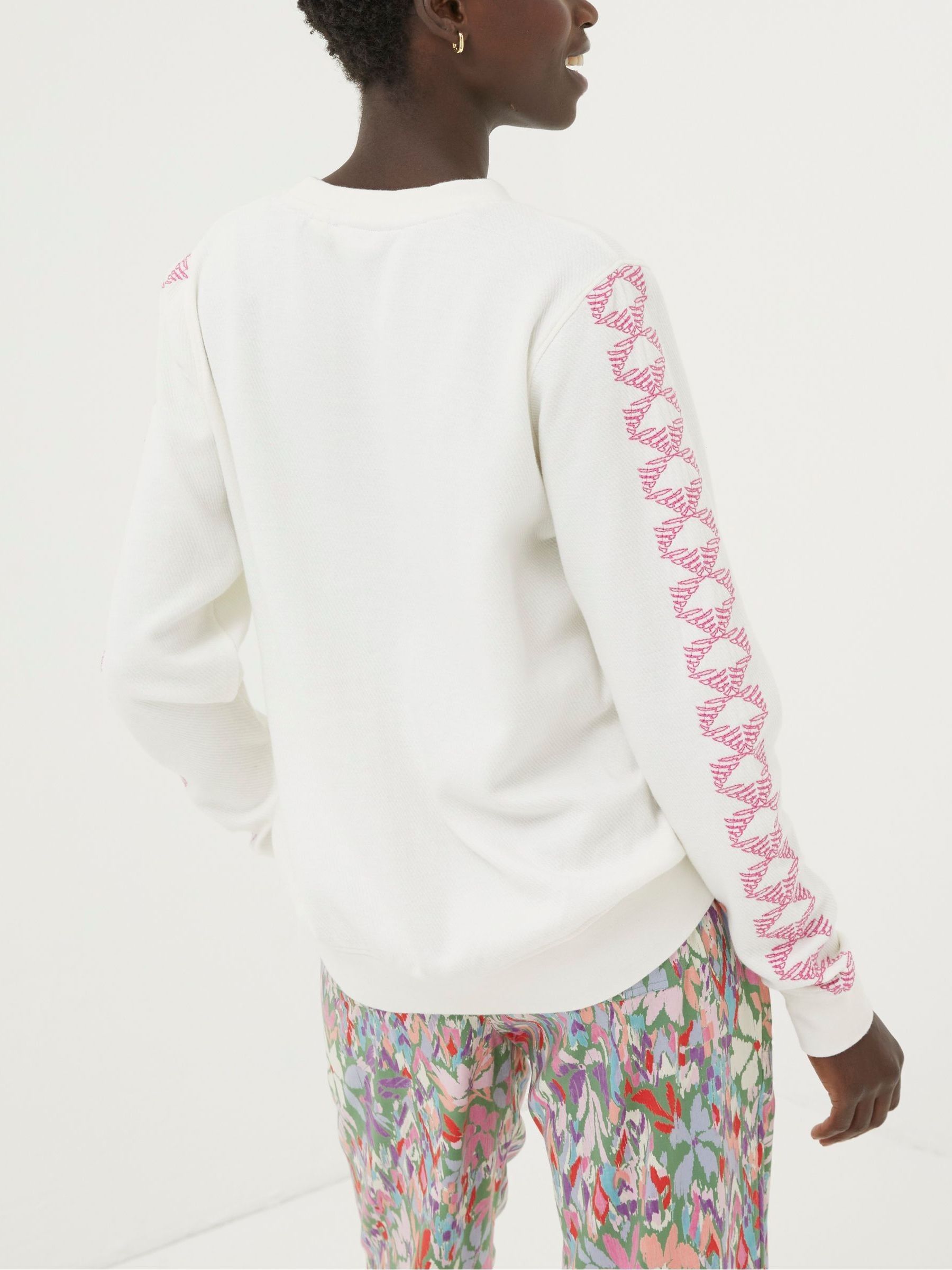 Natural Embroidered Sleeve Sweatshirt - Image 2 of 5