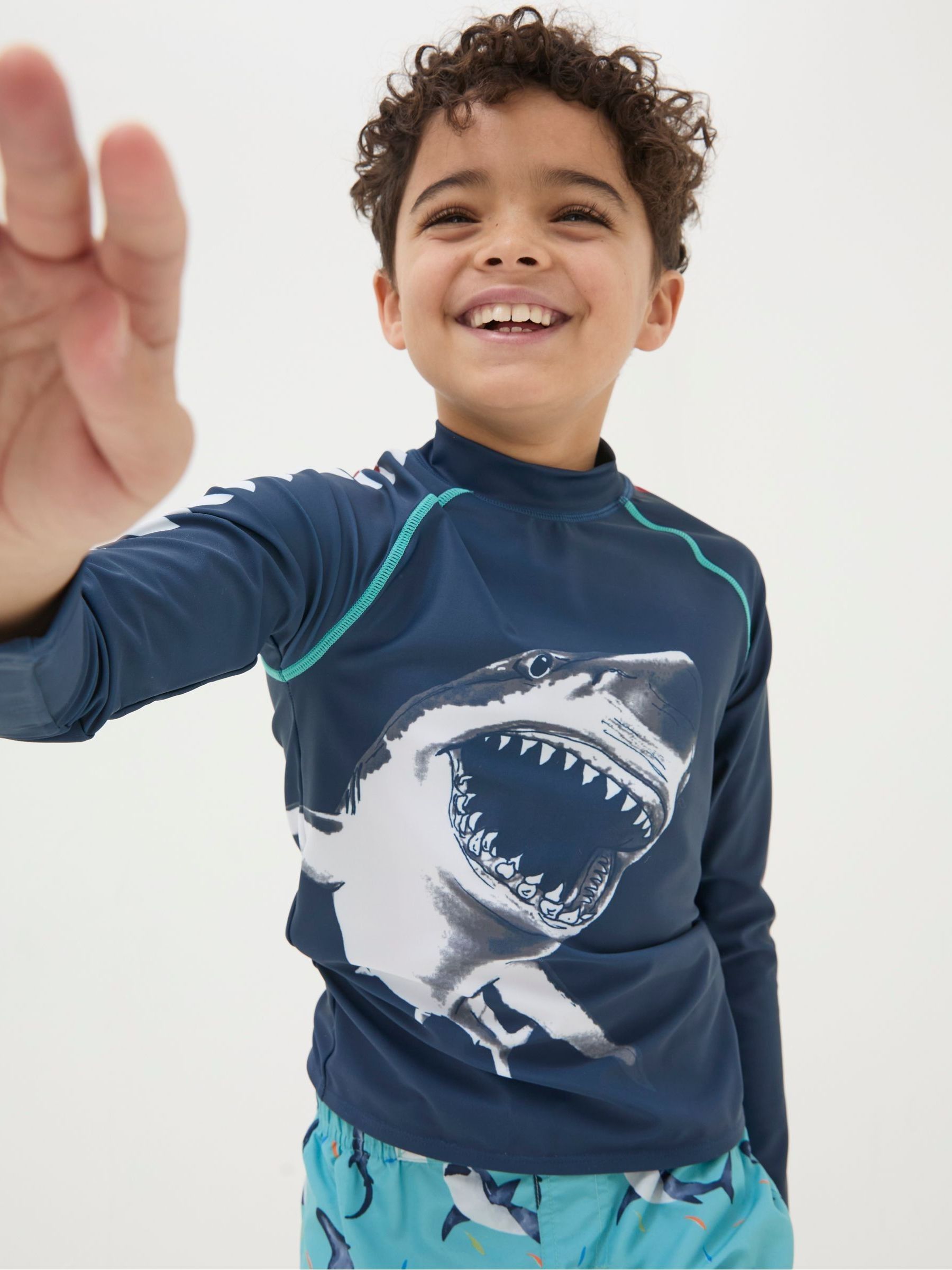 Blue Shark Long Sleeve Rash Vest - Image 2 of 5