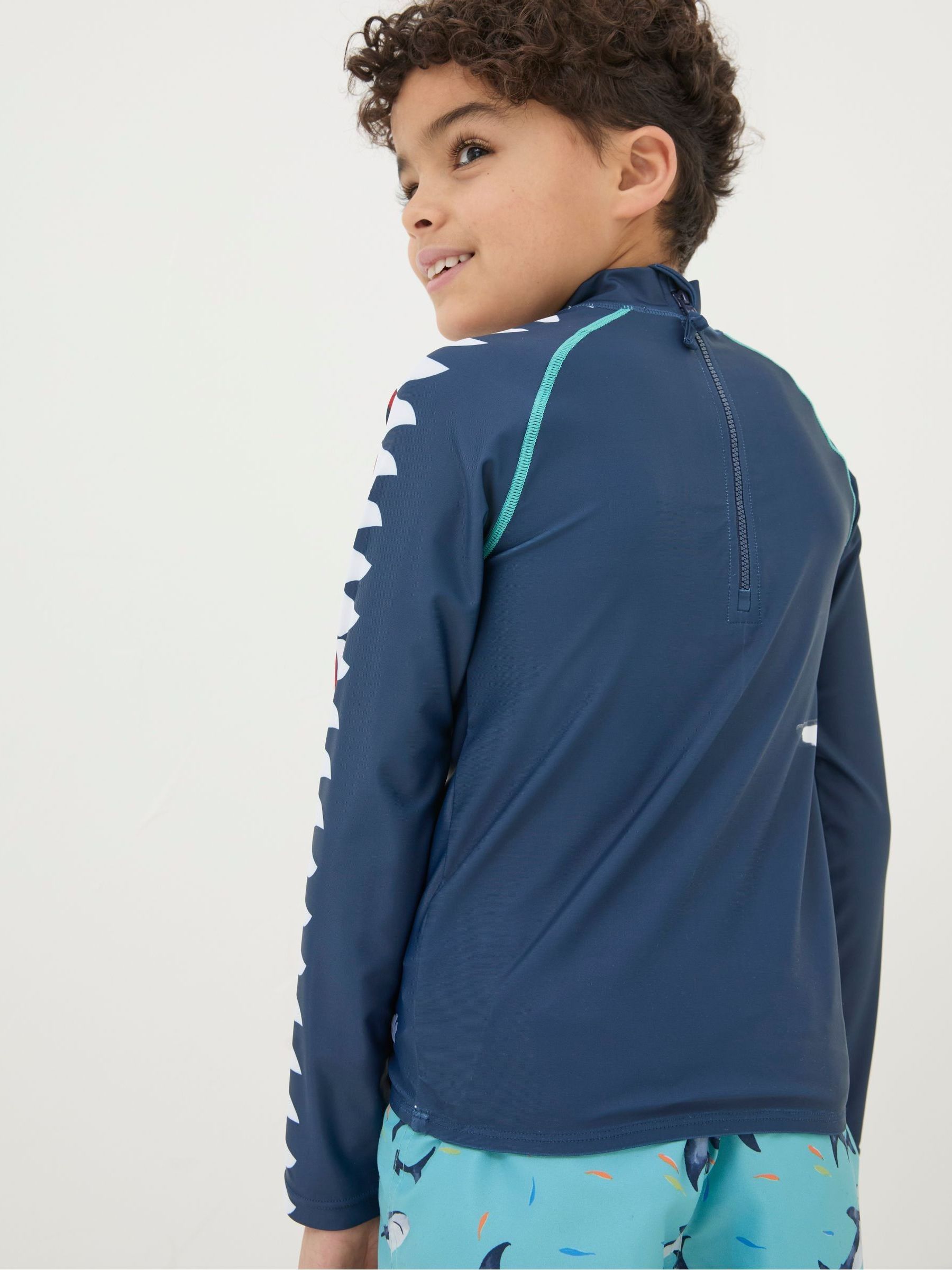 Blue Shark Long Sleeve Rash Vest - Image 3 of 5