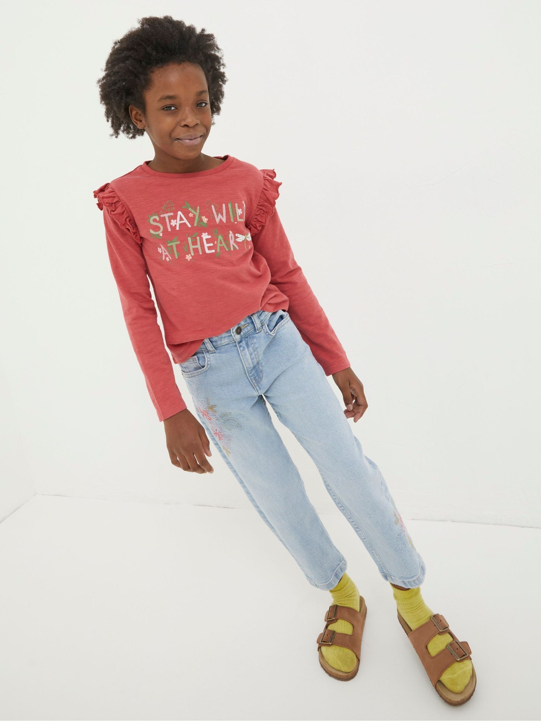 Blue Embroidered Denim Jeans - Image 1 of 3