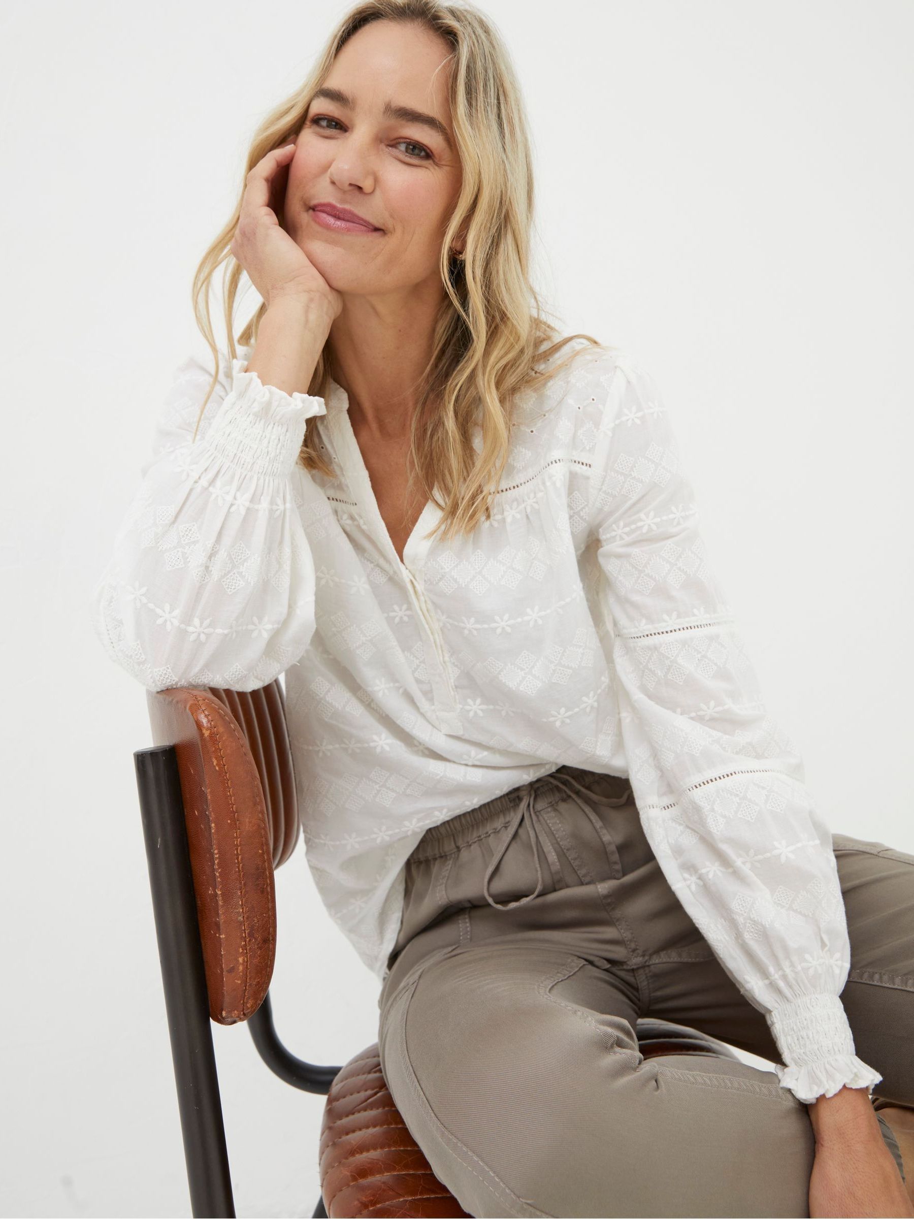 Natural Poppy Embroidered Blouse - Image 3 of 6