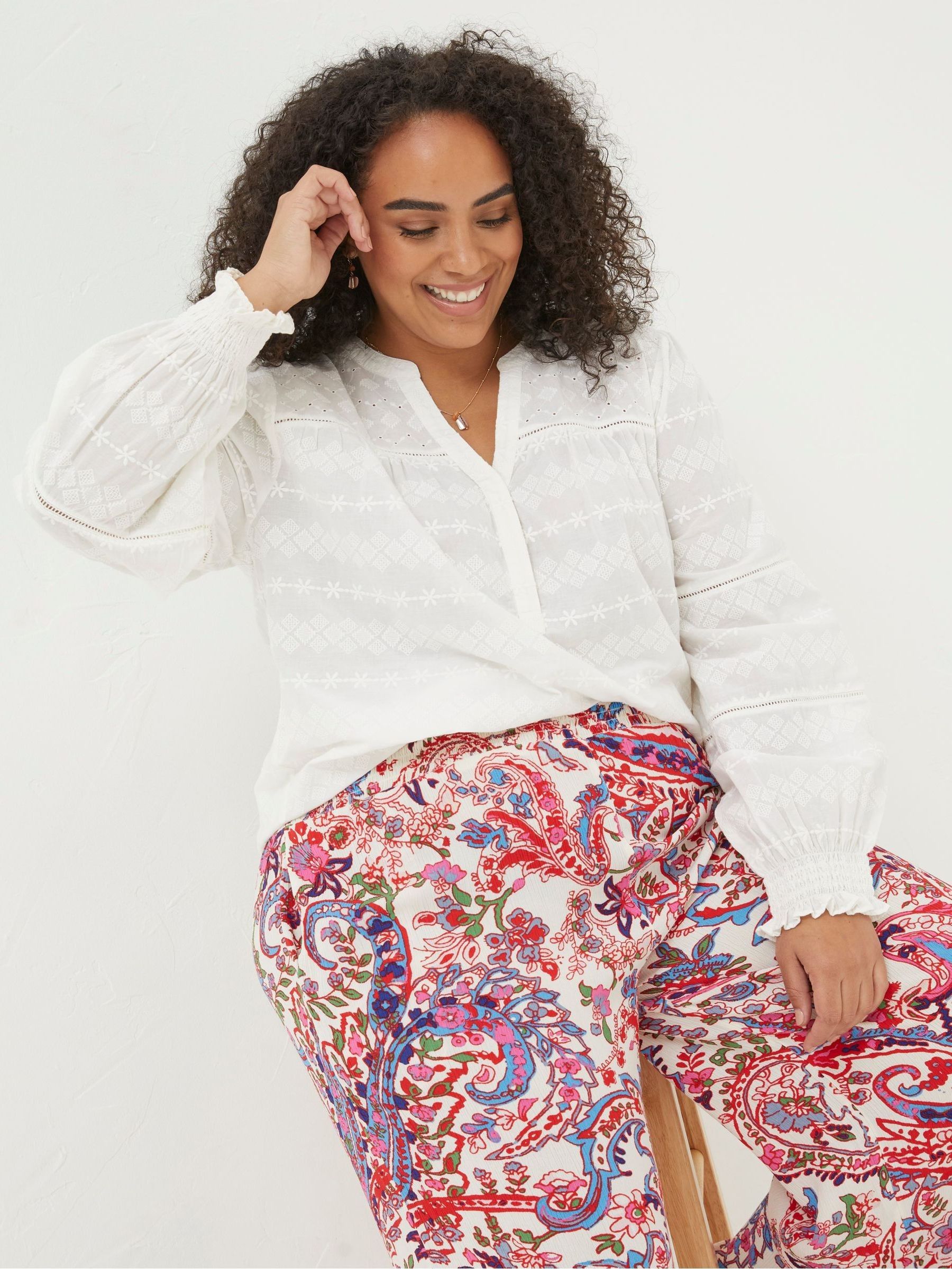 Natural Poppy Embroidered Blouse - Image 4 of 6