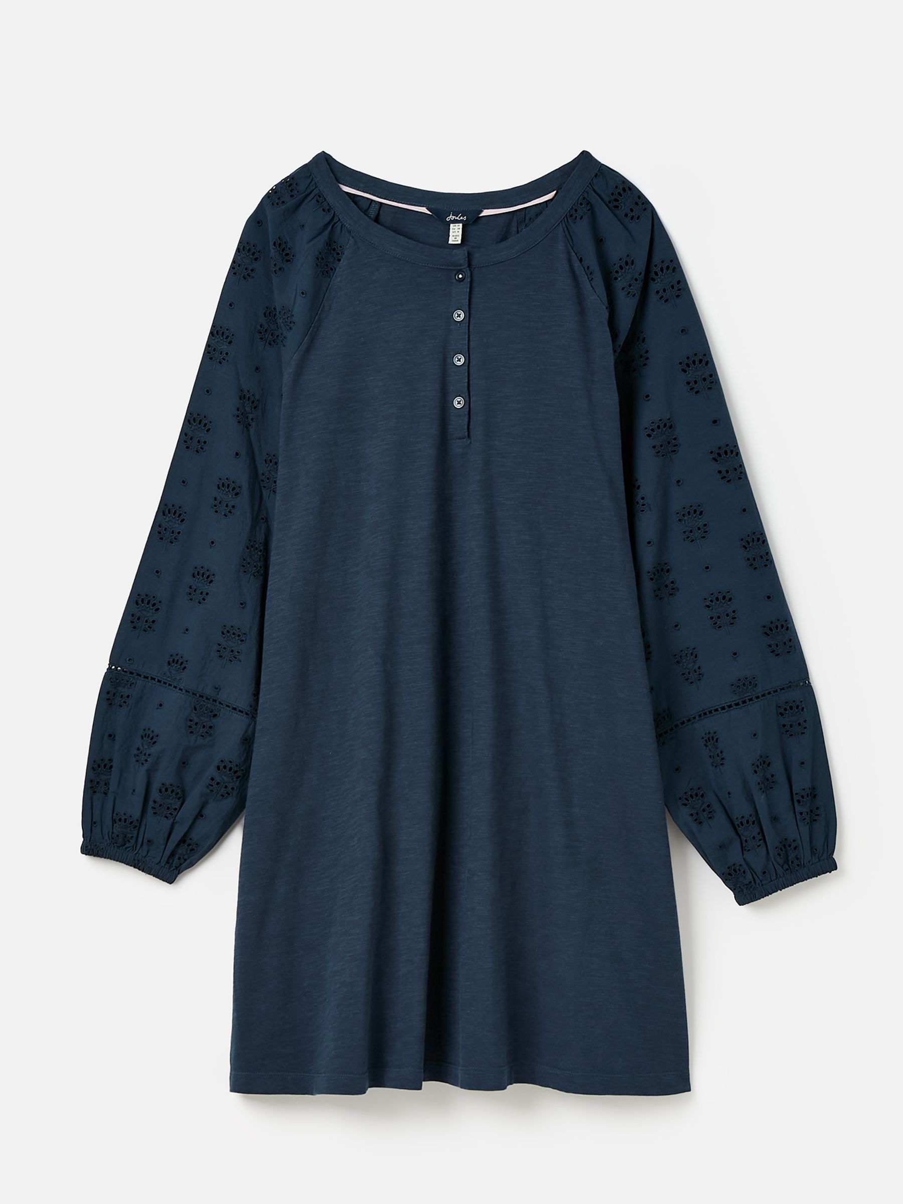 Outlet Ria Navy Broderie/Jersey Tunic - Image 6 of 6