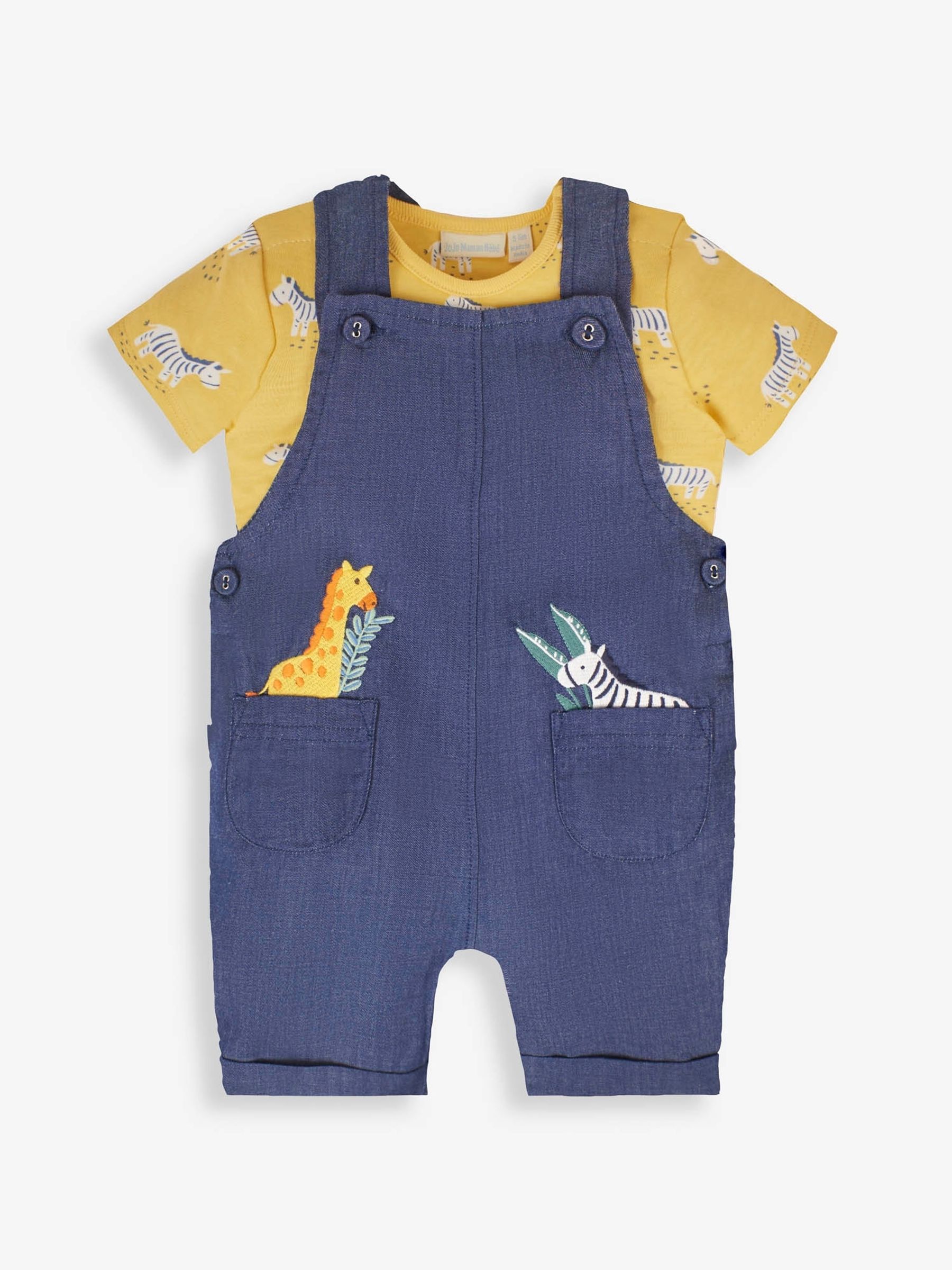 Chambray 2-Piece Safari Pocket Short Dungarees & Top Set - Image 1 of 4