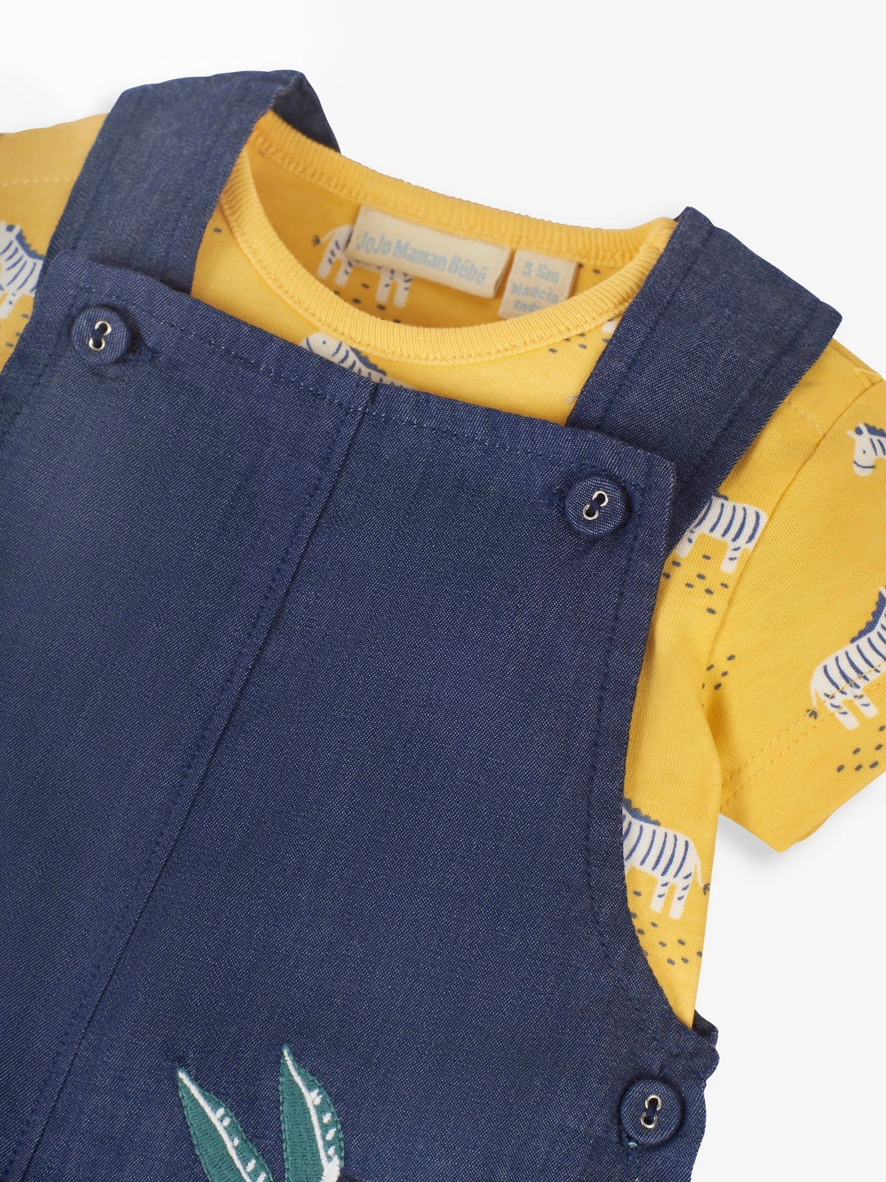 Chambray 2-Piece Safari Pocket Short Dungarees & Top Set - Image 3 of 4