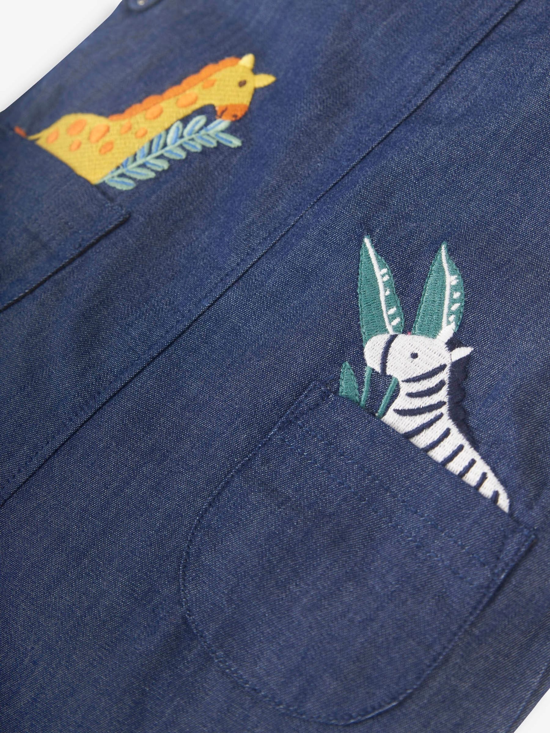 Chambray 2-Piece Safari Pocket Short Dungarees & Top Set - Image 4 of 4