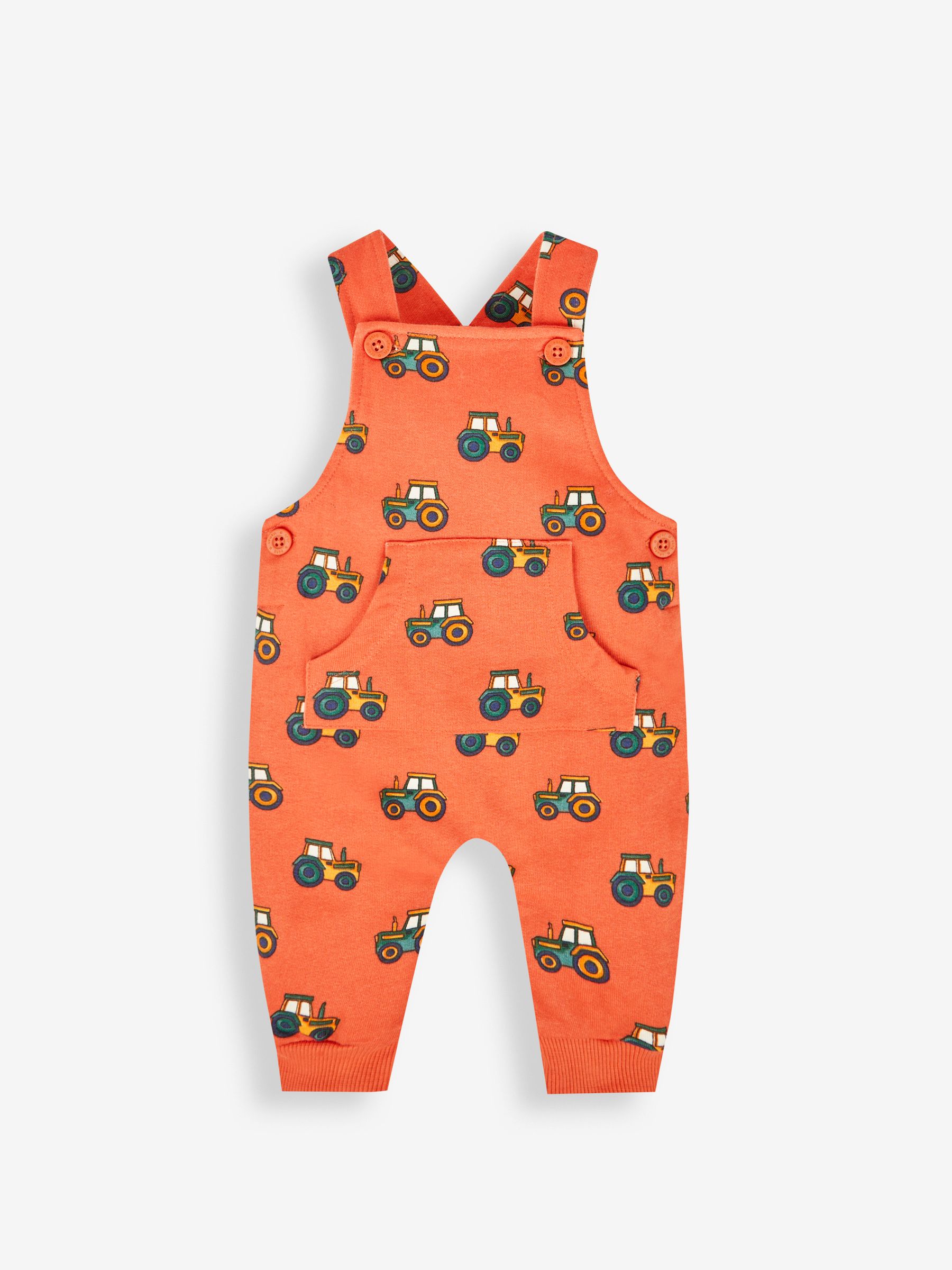 Rust Orange Tractor Dungarees & Stripe Top Set - Image 2 of 5