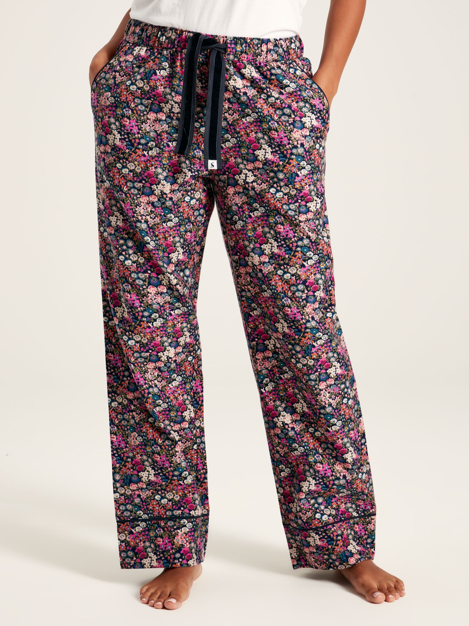 Stella Navy Floral Cotton Pyjama Bottoms - Image 1 of 7