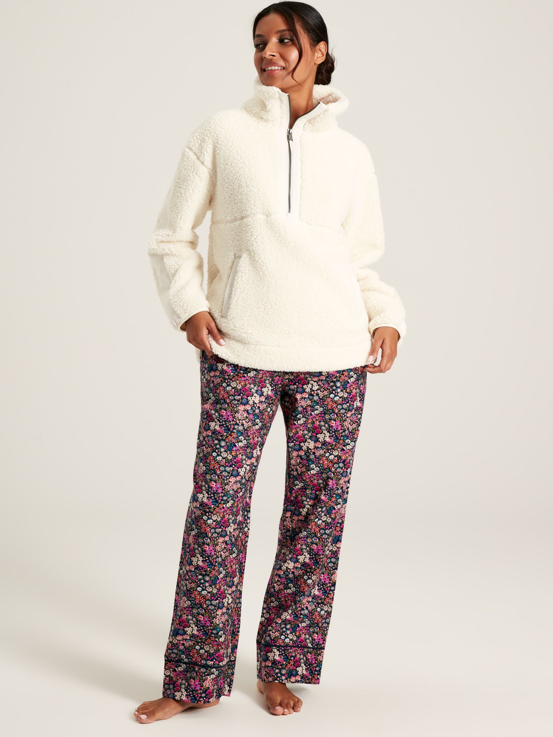 Stella Navy Floral Cotton Pyjama Bottoms - Image 3 of 7